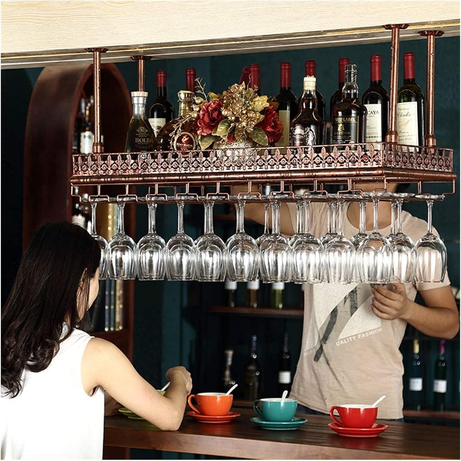 ALDEPO Wall-Mounted Wine Rack with Adjustable Height 1