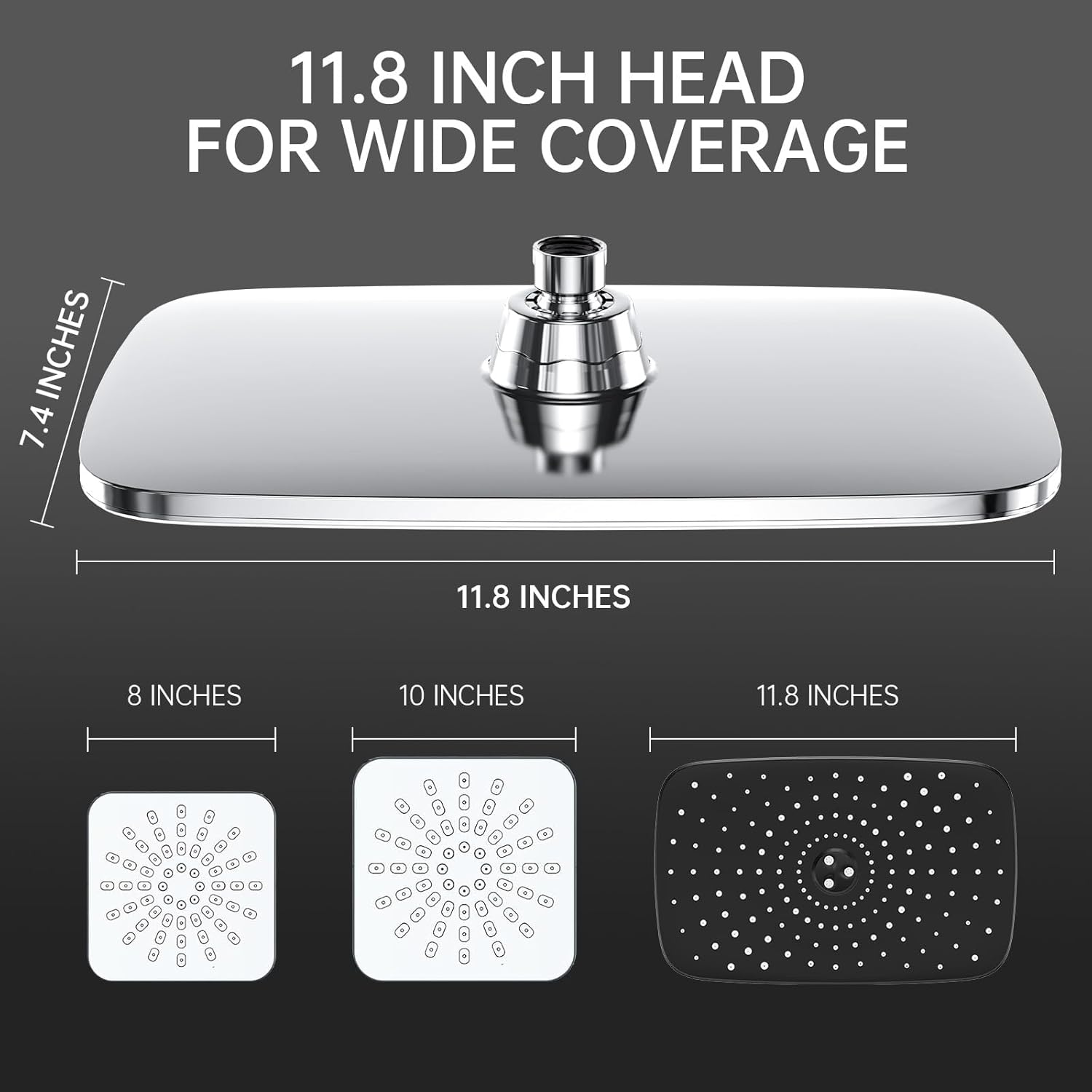 Veken 118 Inch Rain Shower Head with 5 Modes and 70 Hose