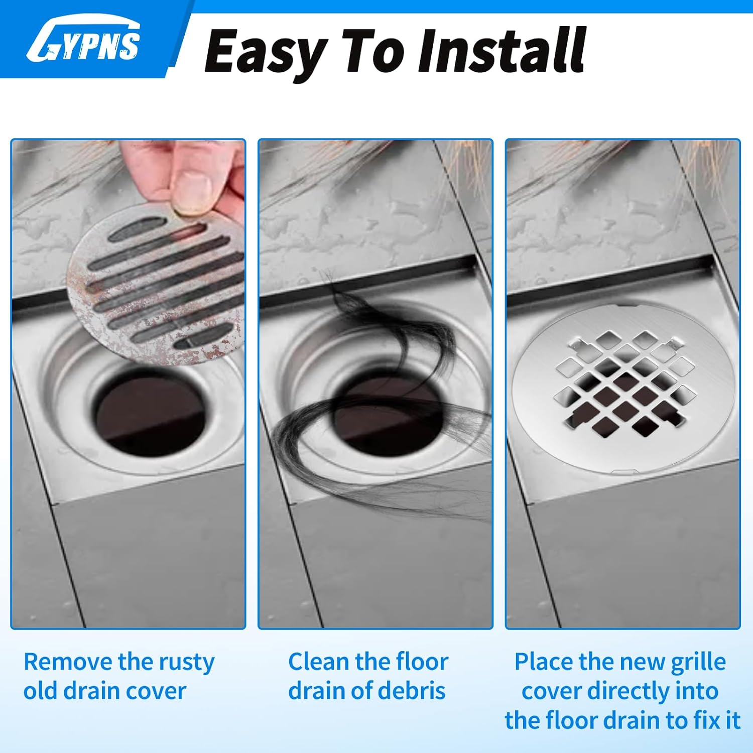 Chrome Plated Shower Drain Cover 4-14 Round 2 Pack