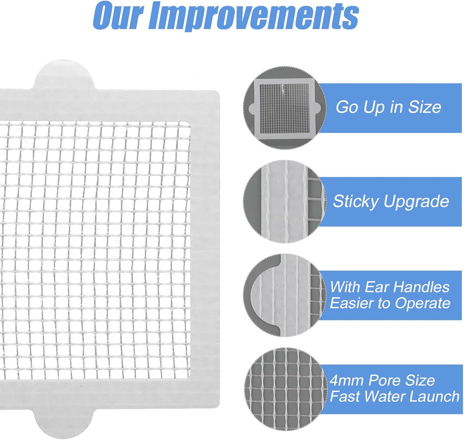 BOXOB 30pcs Square Shower Hair Catchers with Waterproof Adhesive