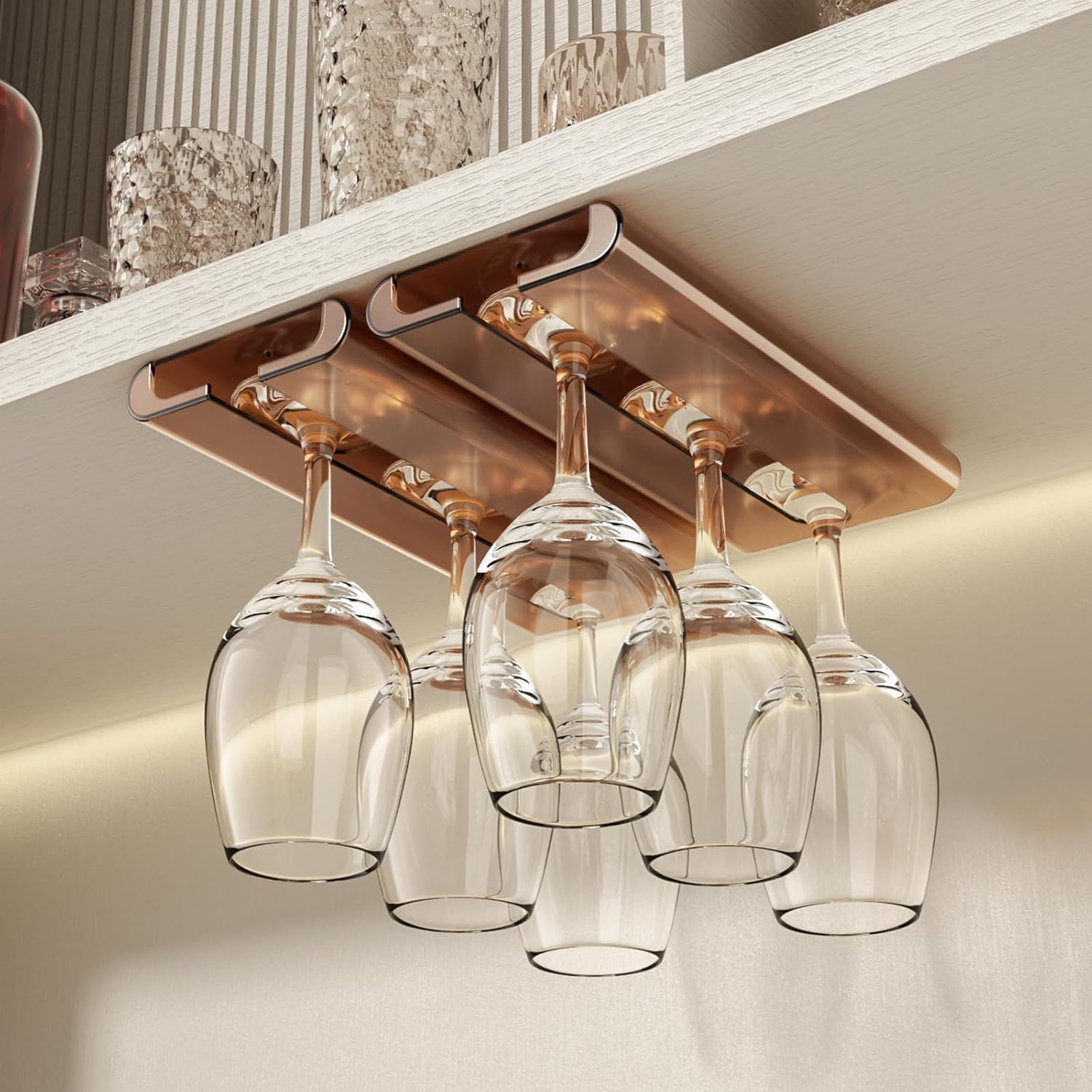 AQJUNONG 2Pack Wine Glass Rack Industrial Style for Kitchen and Bar
