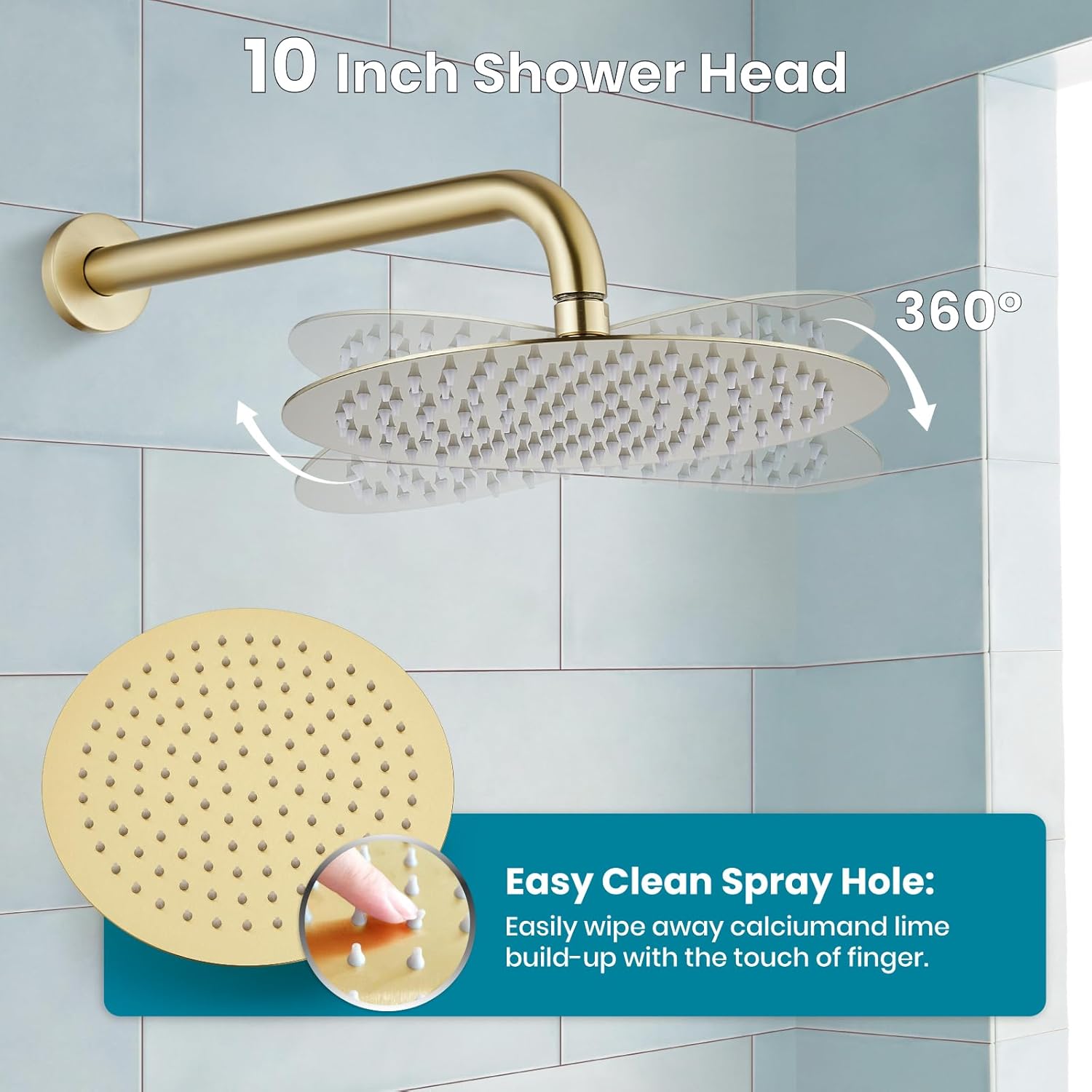 gotonovo Round Rain Showerhead with Handheld Spray and Rough In Valve