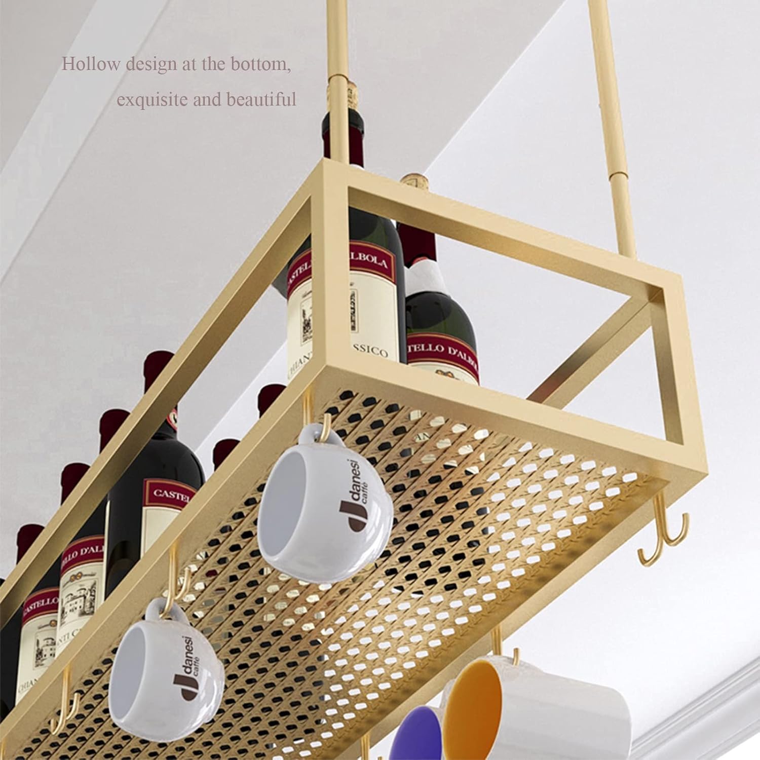 Pimex Wall-Mounted Wine Rack with Adjustable Shelf