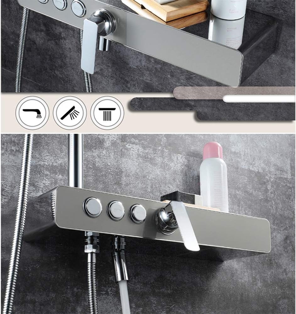 White Gold Triple Function Wall Mount Shower System 1