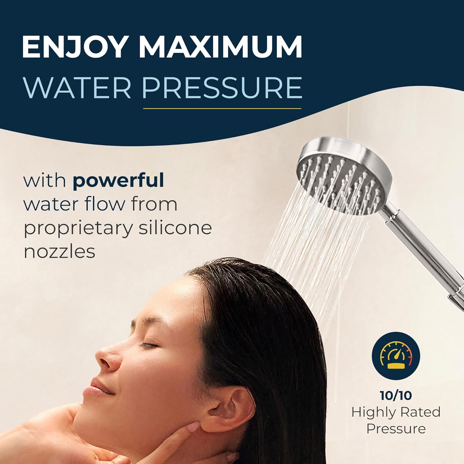 HammerHead Showers All Metal Handheld Shower Head with 6ft Hose and Brass Holder