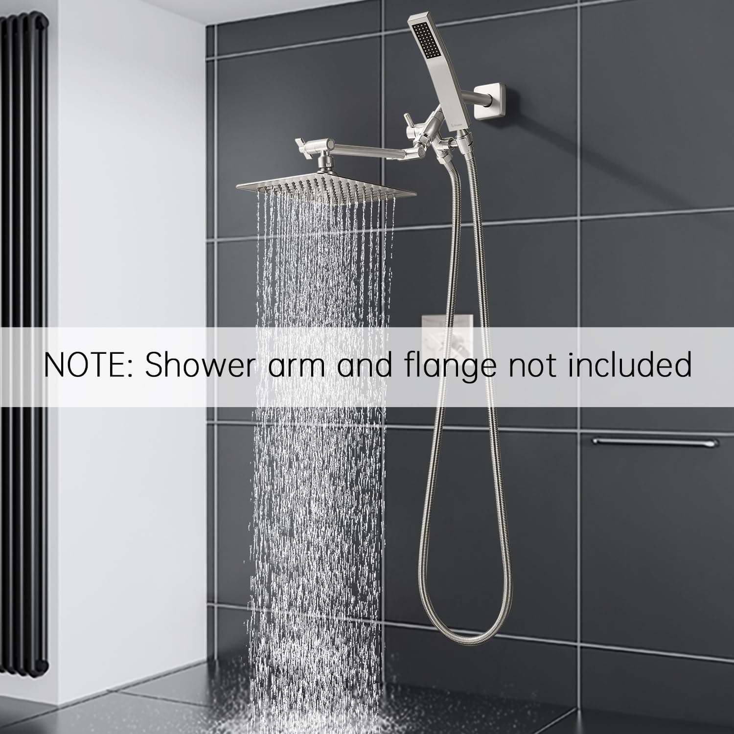 G-Promise All Metal 10 Dual Square Shower Head Combo