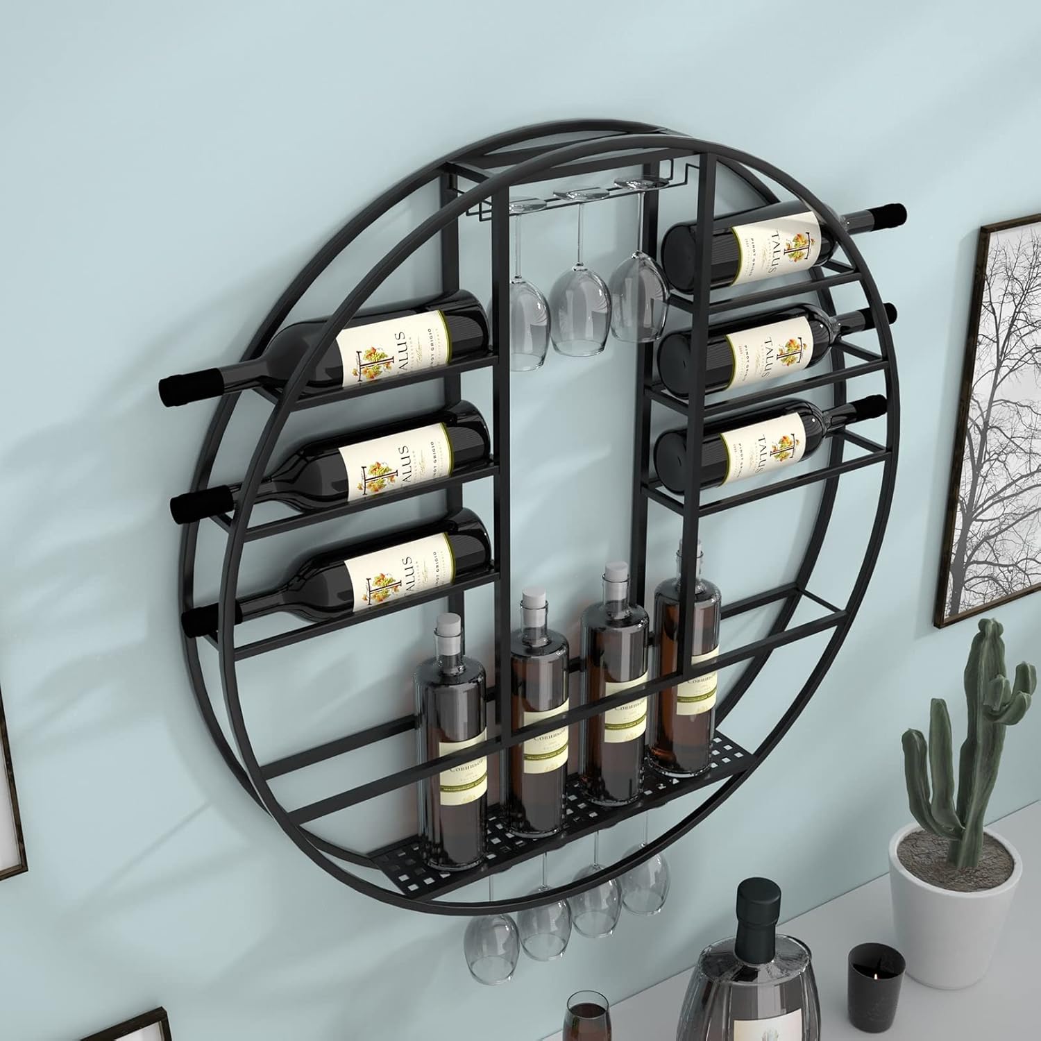 ZJDYDY Wall-Mounted Wine Rack Organizer