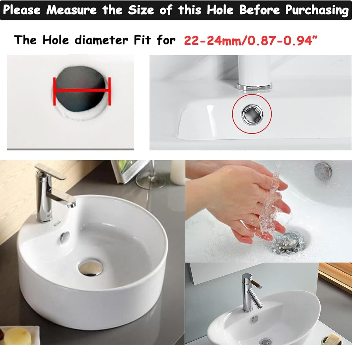 PCTC 6 Pack Bathroom Sink Overflow Trim Cover Insert