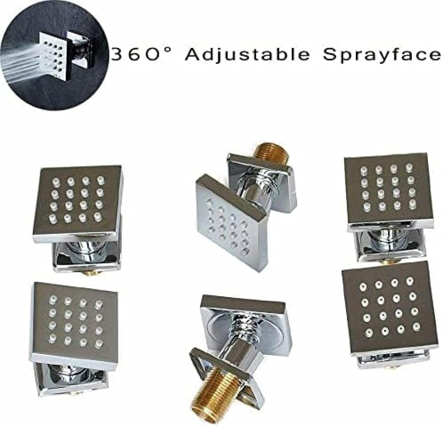 TECKI Thermostatic Shower System LED Faucet Set with 8 and 10 Inch Heads