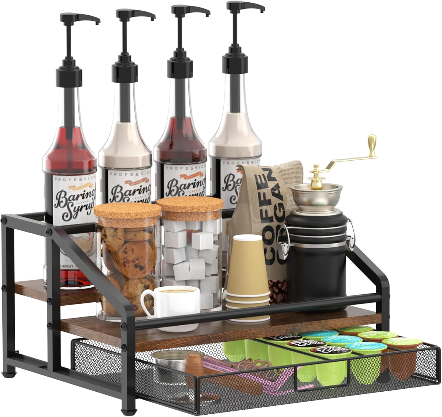 Alyoen 3-Tier Coffee Syrup Organizer Rack