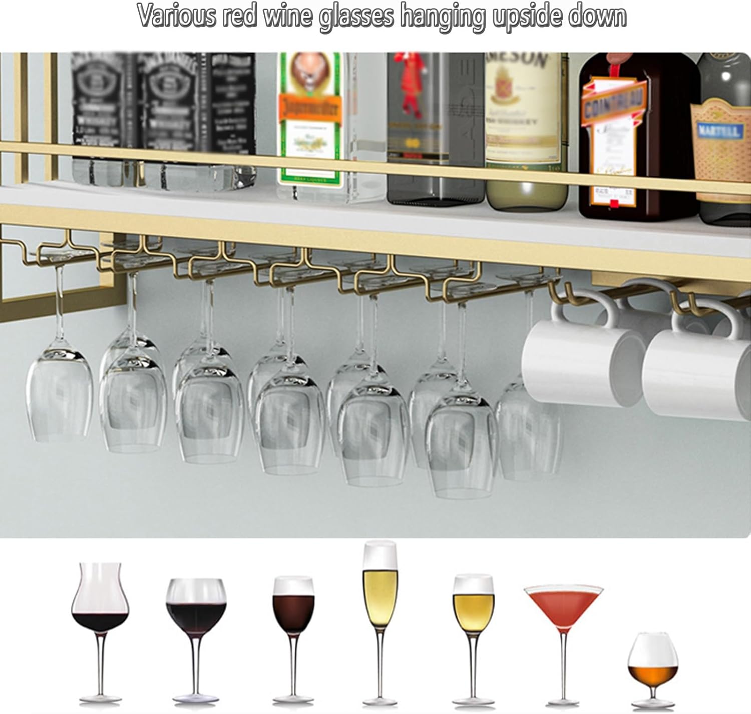 Wall Mounted Wine Rack - Black 100cm394in