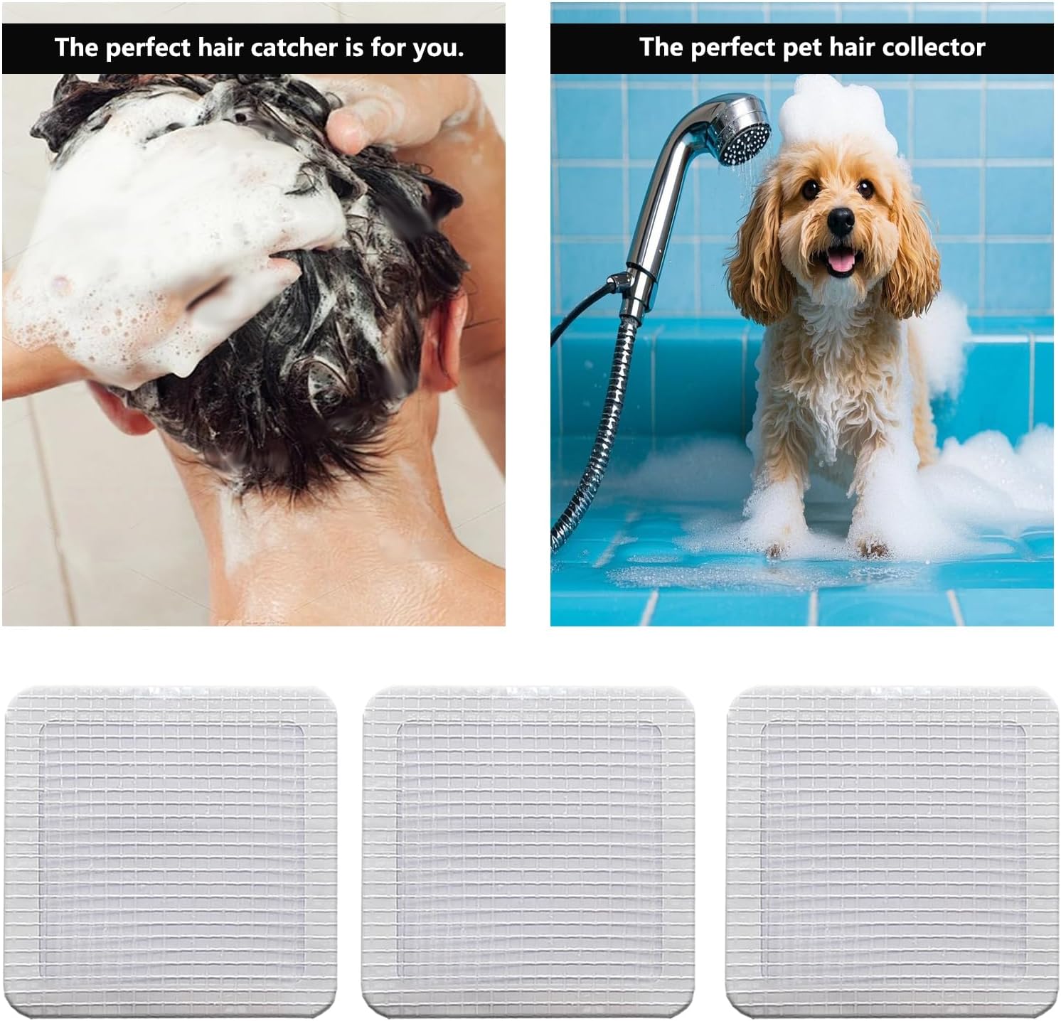 20 Pcs 4x4 Disposable Bathroom Drain Hair Catcher