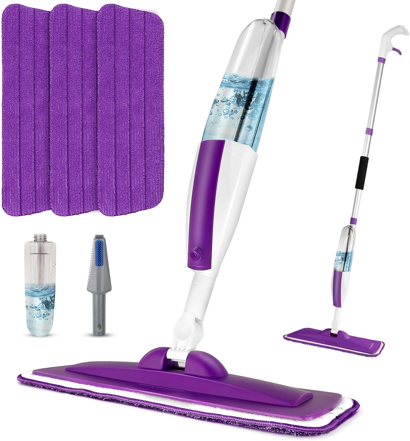 Panda Grip Spray Mop with Refillable Bottle and Microfiber Pads