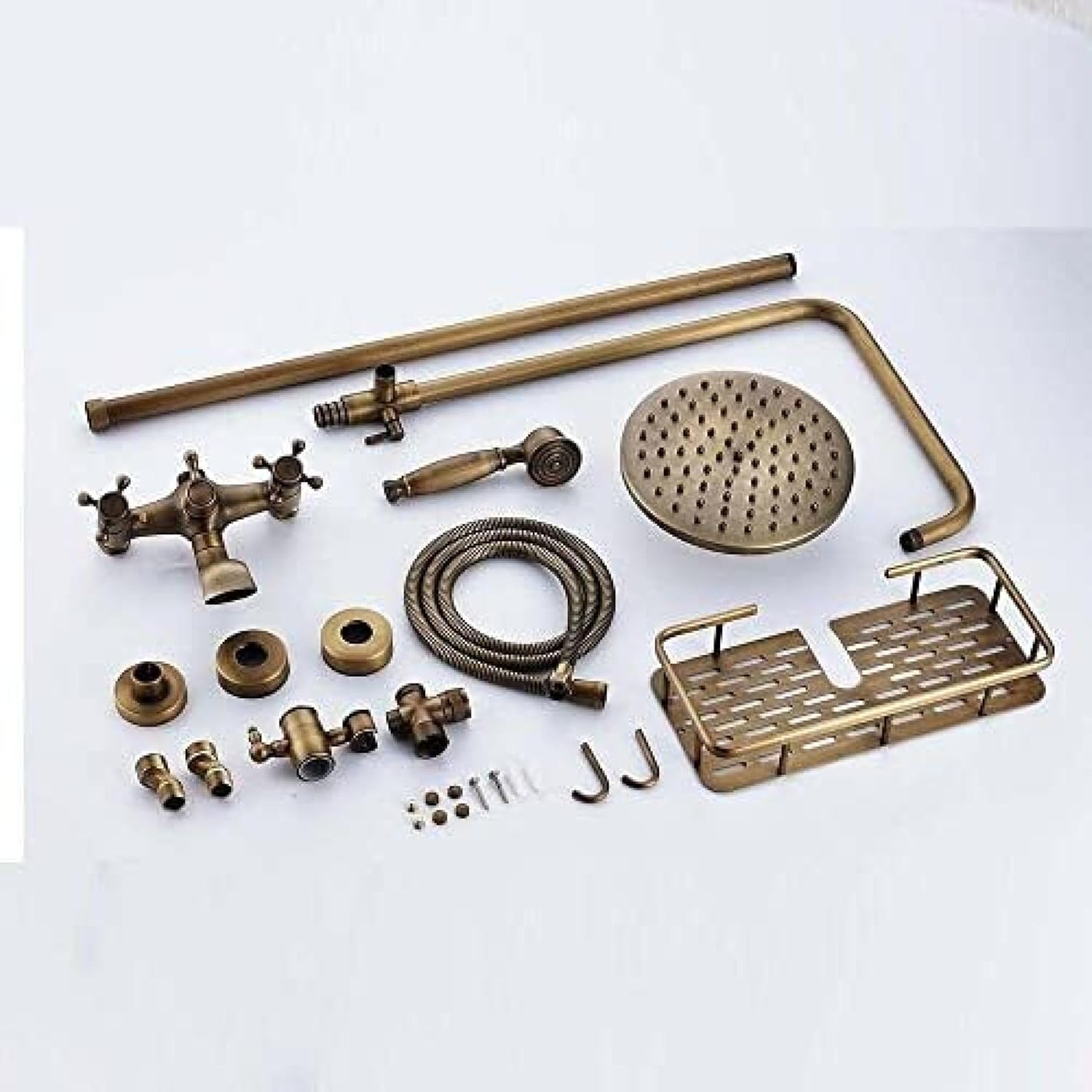TECKI Rainfall Shower Faucet Set with 8 Inch Handheld Head