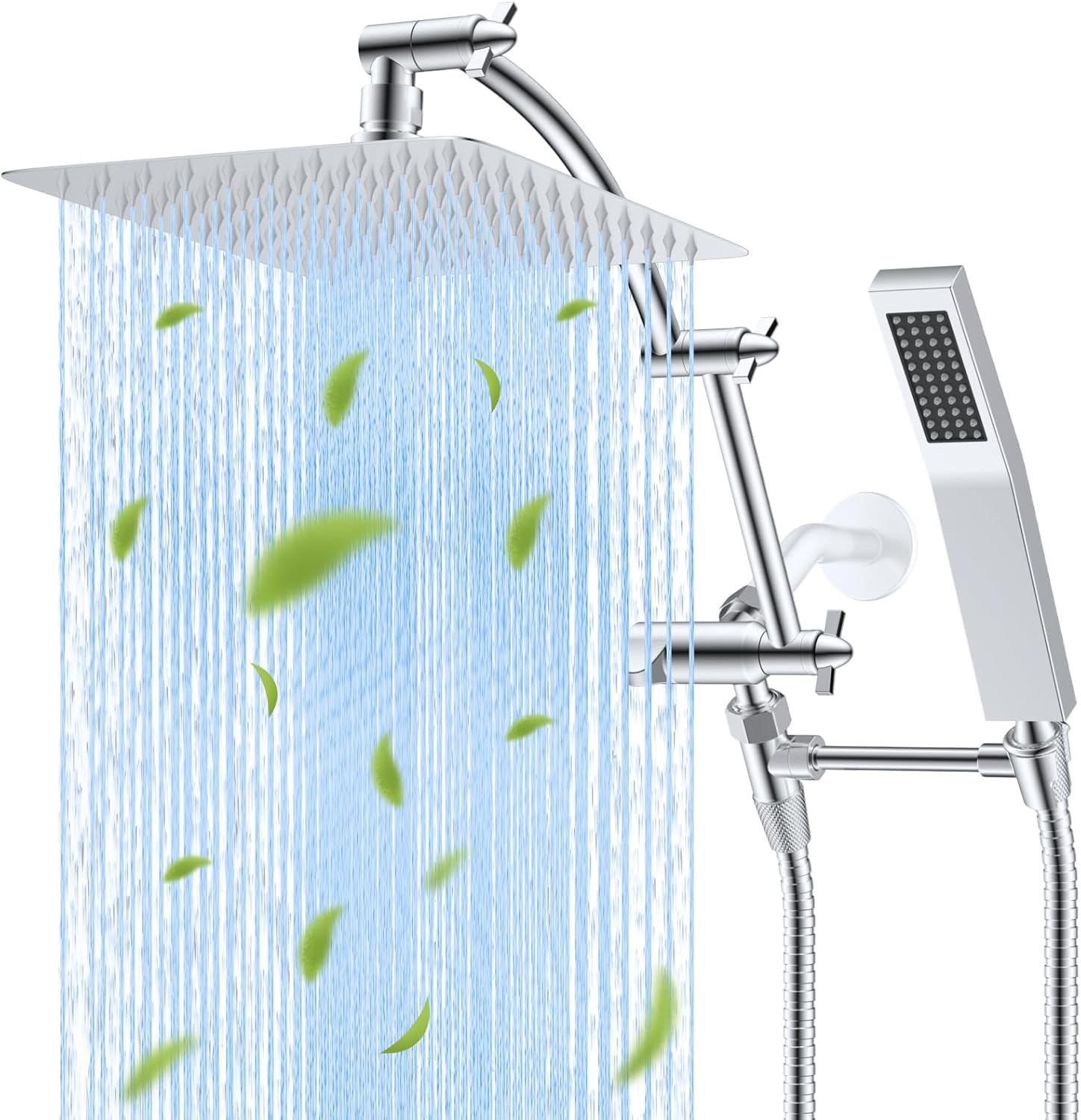 Hibbent All Metal Rainfall Handheld Shower Combo 1
