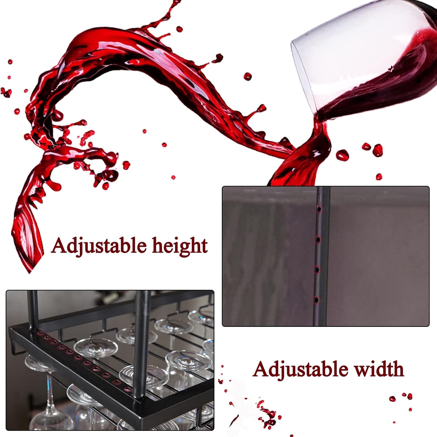 ZJDYDY Wall-Mounted Wine Rack Holder 60x35cm
