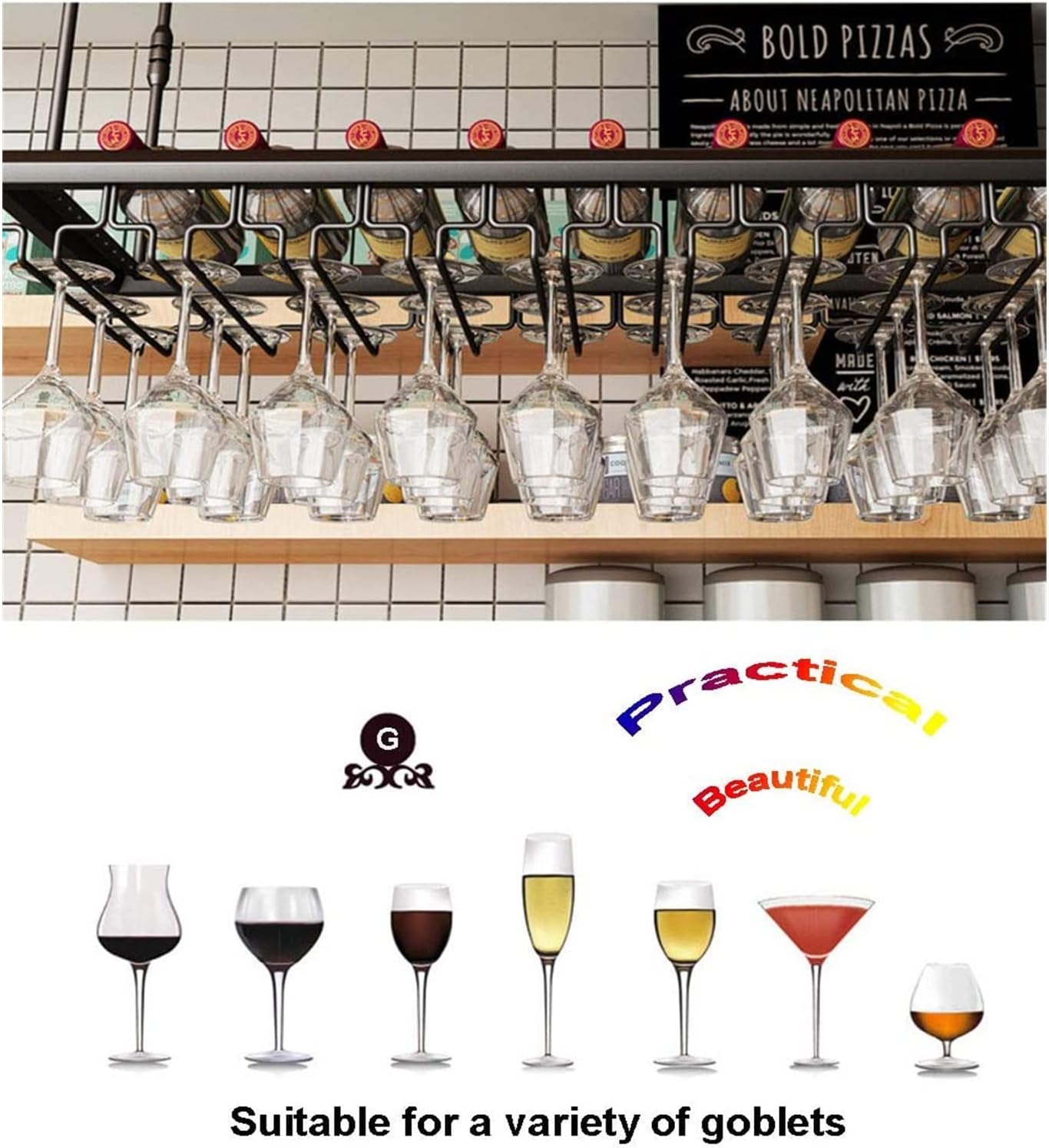 ALDEPO Wall-Mounted Wine Glass Holder