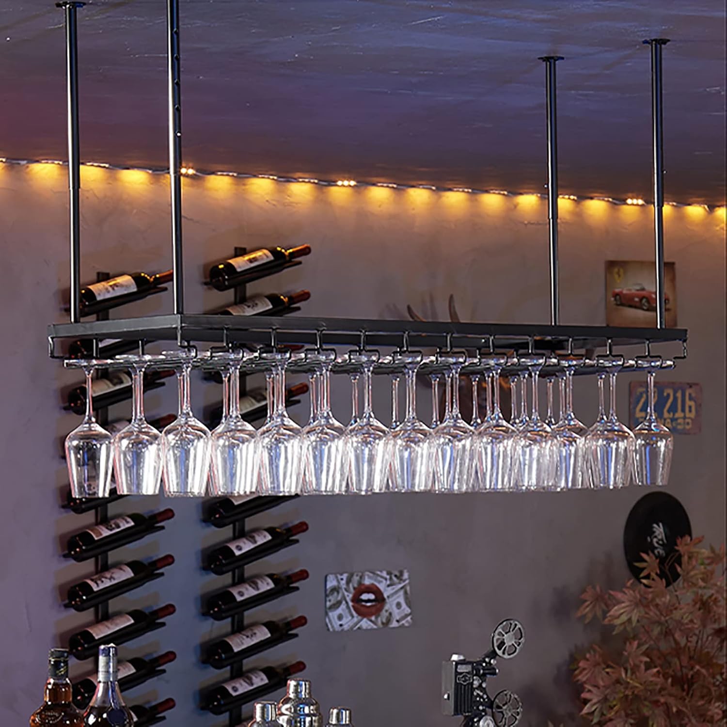 ZJDYDY Wall-Mounted Wine Rack Holder 60x35cm