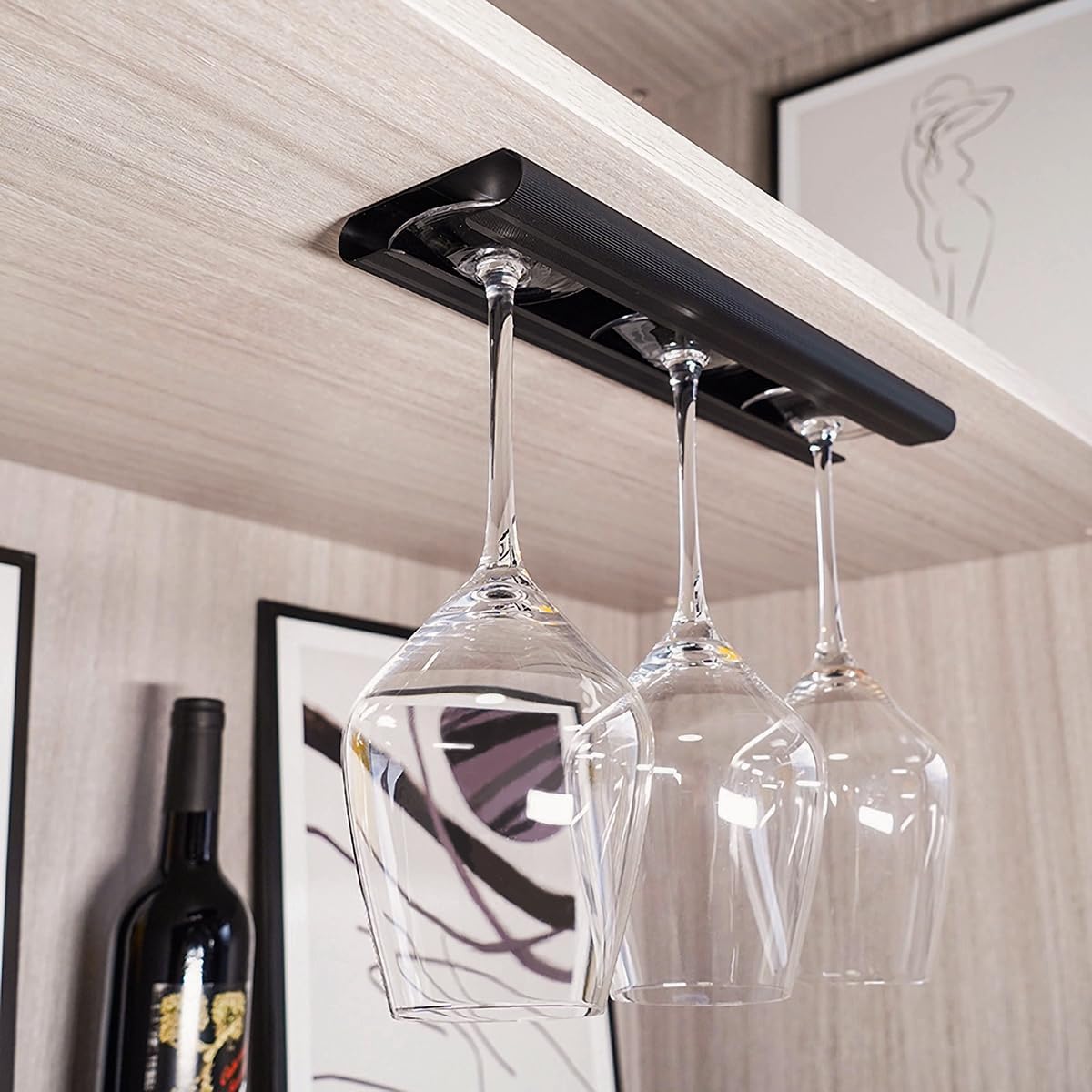 GeLive 12 Inch Wine Glass Holder Set of 2 Black
