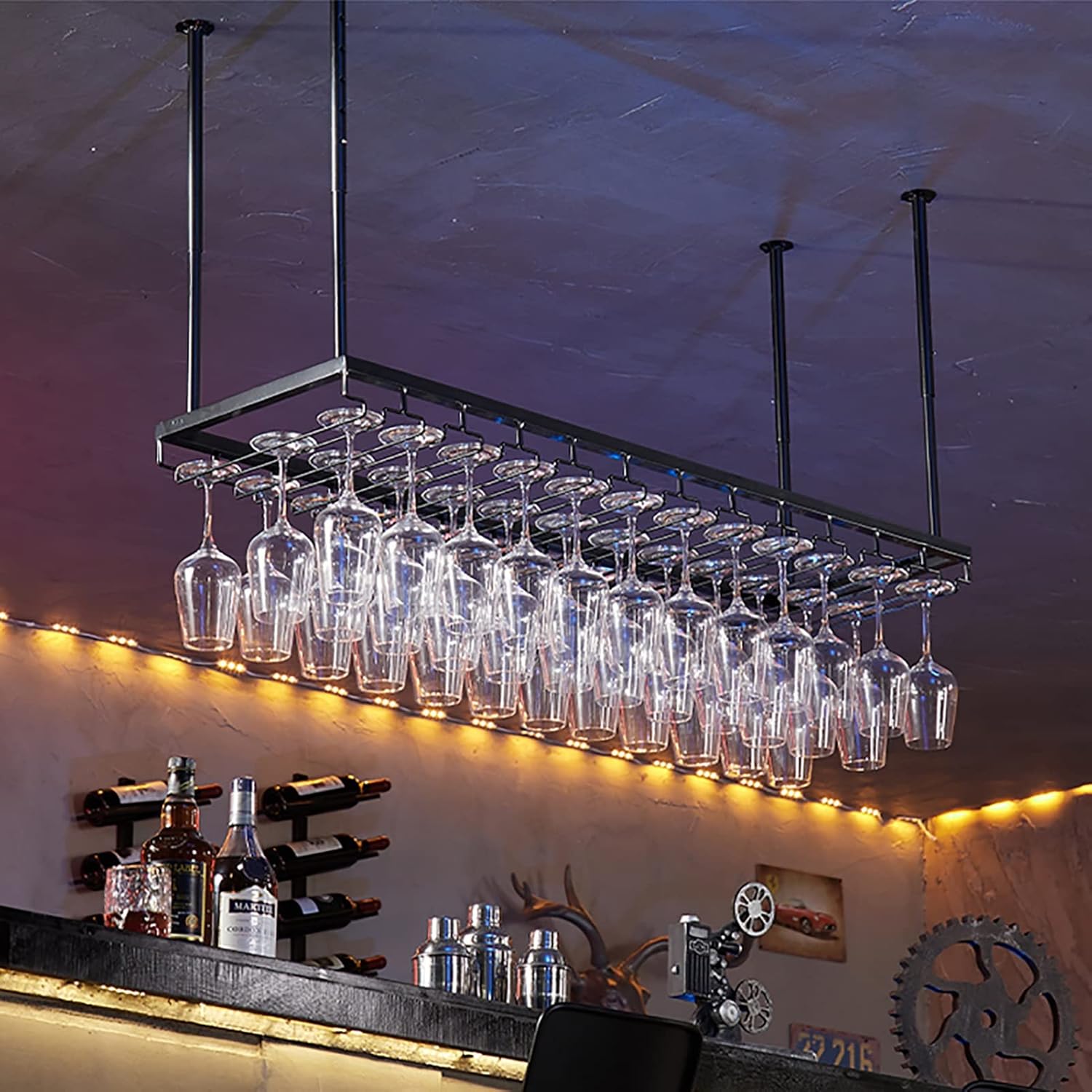 ZJDYDY Wall-Mounted Wine Rack Holder 60x35cm