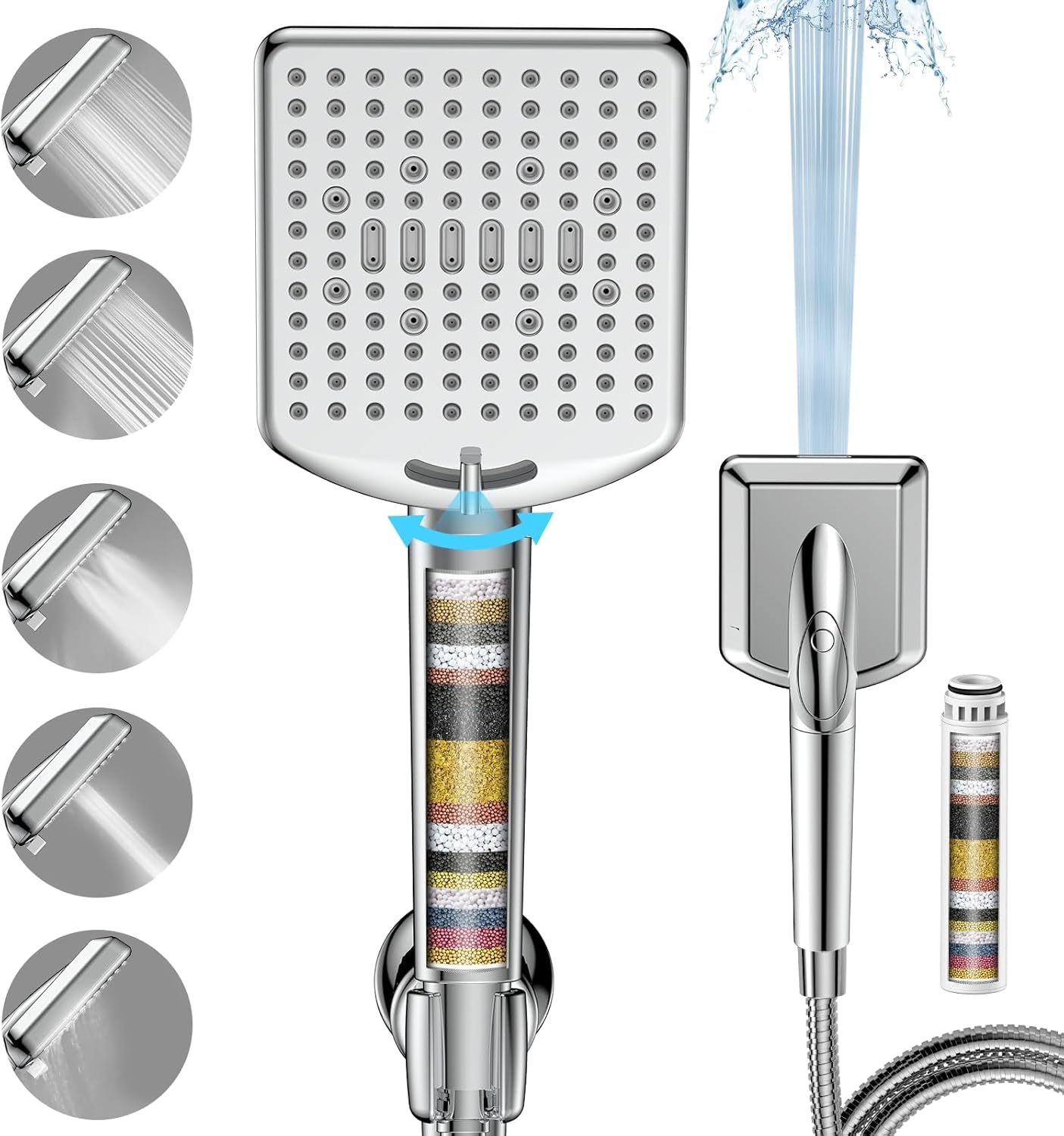 Homlord Handheld Shower Head with 6 Modes and 120 Nozzles