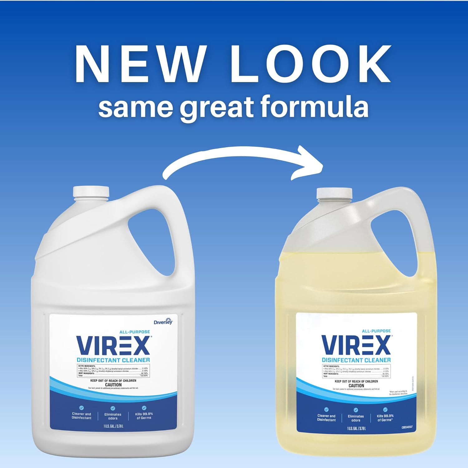VIREX CBD540557 All Purpose Disinfectant Cleaner - 1 Gallon Lemon Scent