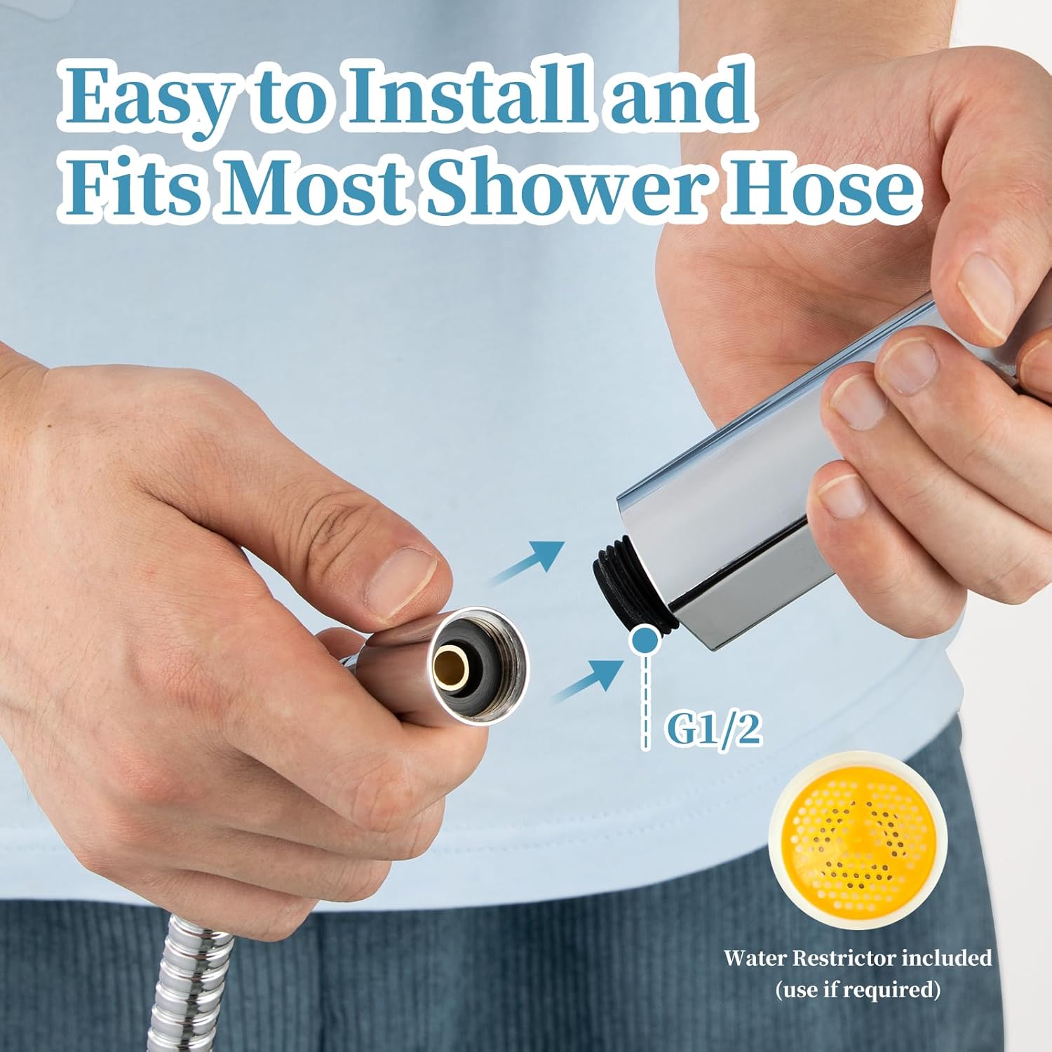 OFFO 6-Mode Handheld Shower Head with Chrome Finish