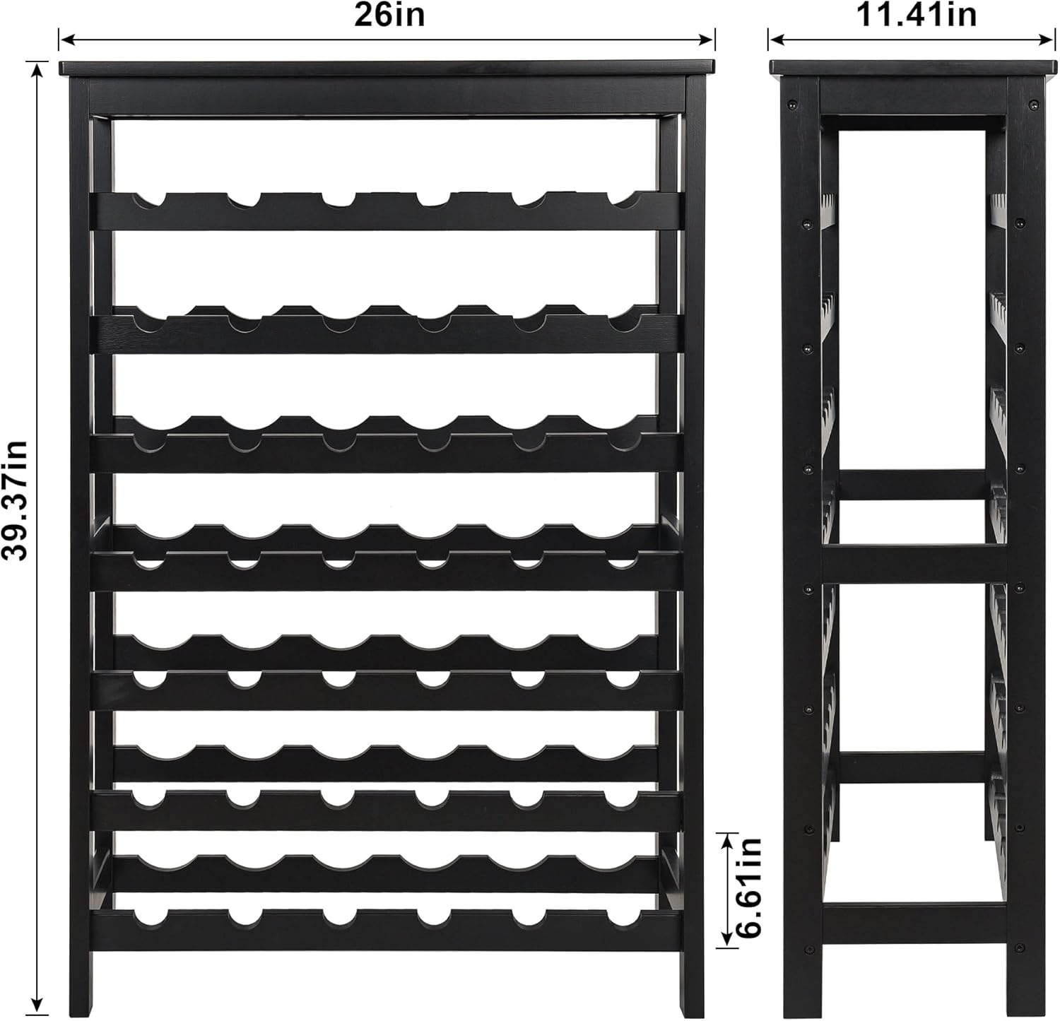VASMIA 42 Bottles Bamboo Wine Rack 7-Tier Freestanding Floor