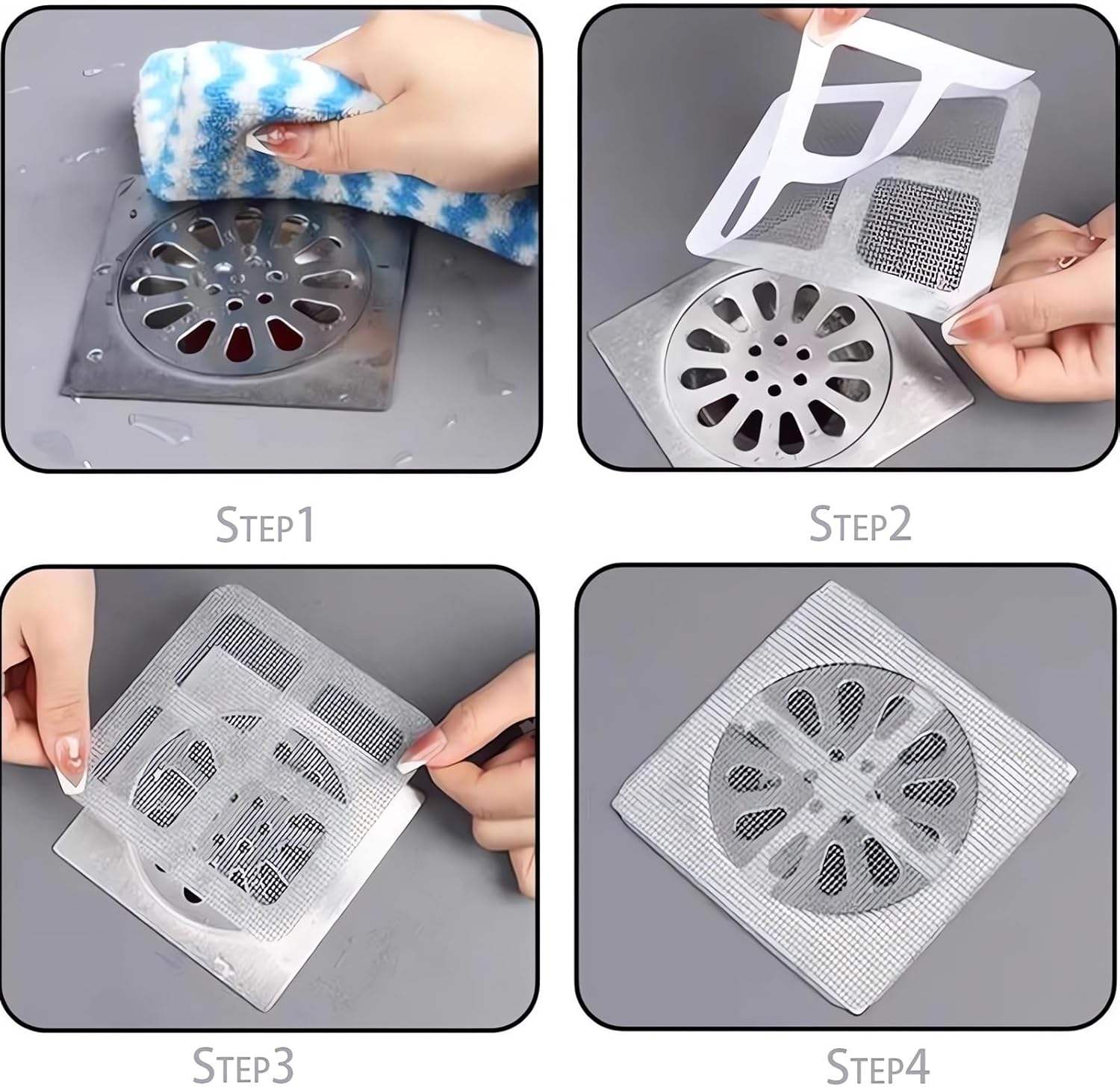 GYLCTOM Shower Hair Catcher Sticker - 100PC Disposable Drain Cover