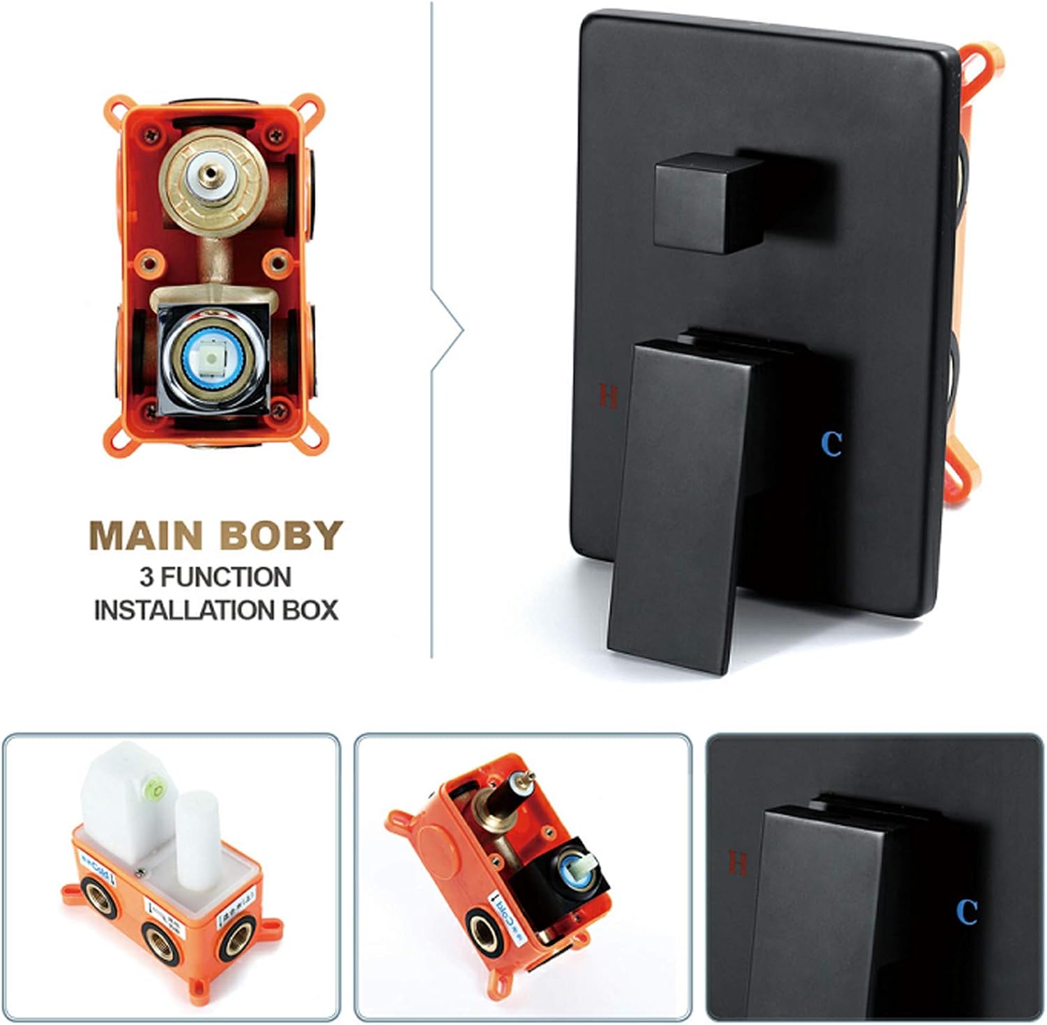 Rain Shower System with 10 Inch Square Head and Body Jets