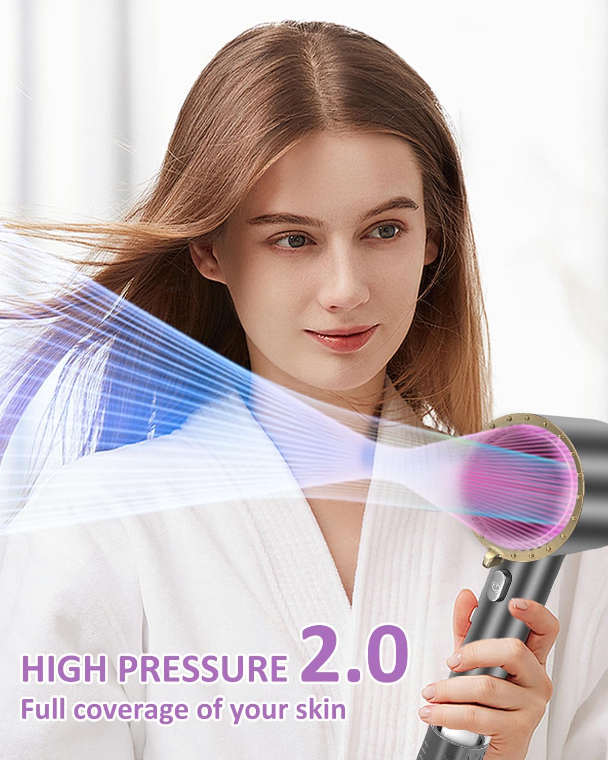 Luxsego High Pressure Shower Head with 3 Spray Modes