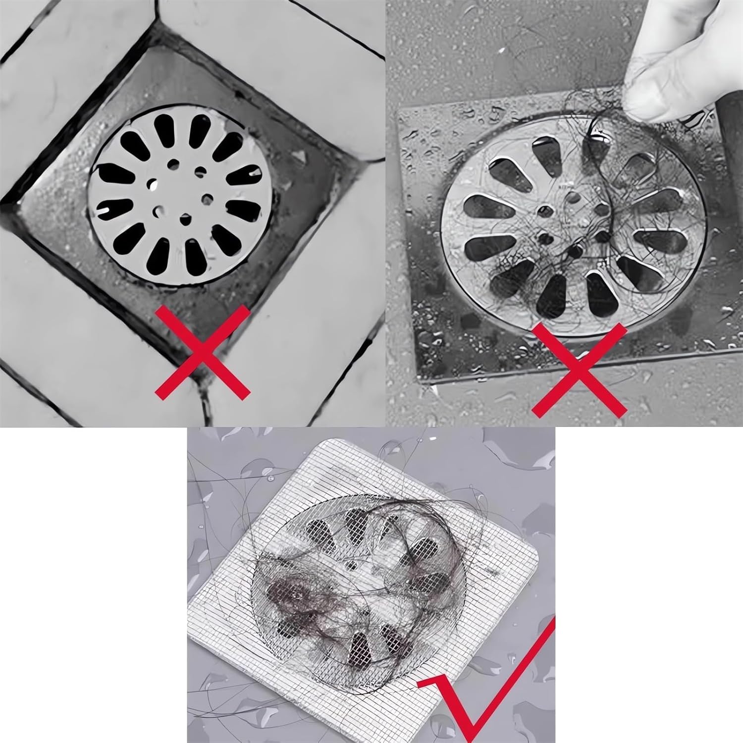 GYLCTOM Shower Hair Catcher Sticker - 100PC Disposable Drain Cover