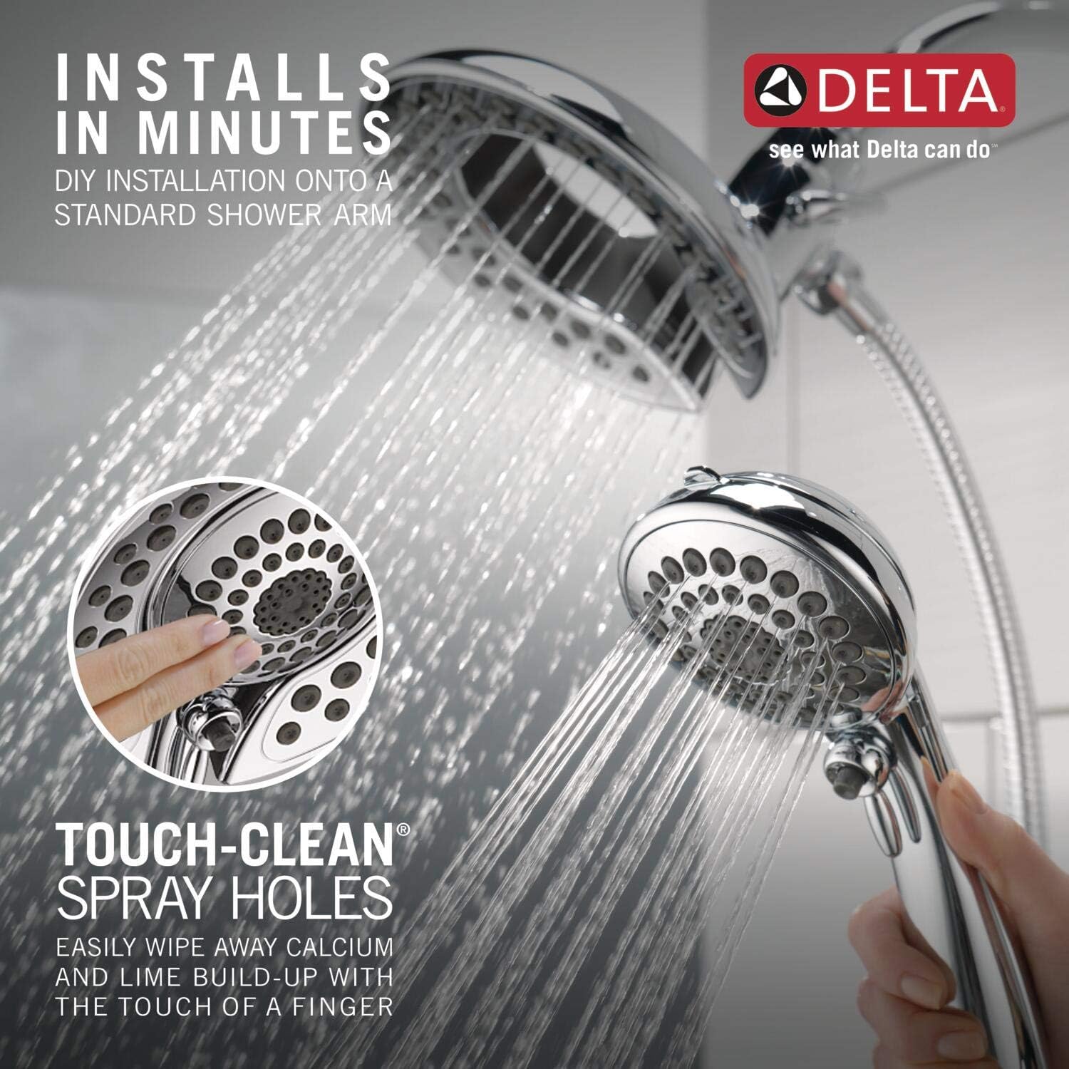 Delta In2ition 2-in-1 Dual Shower Head with Handheld and Hose