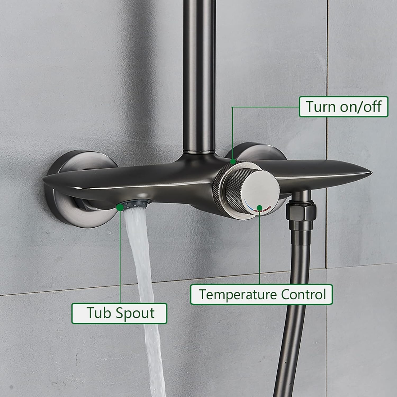 Shower System with 3 Modes and Large Rain Head