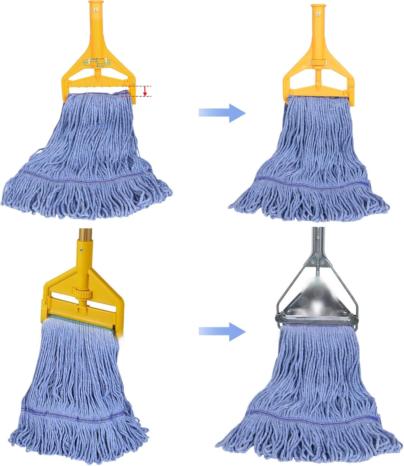 HiBaBy Heavy Duty Mop Head Replacement Pack of 4