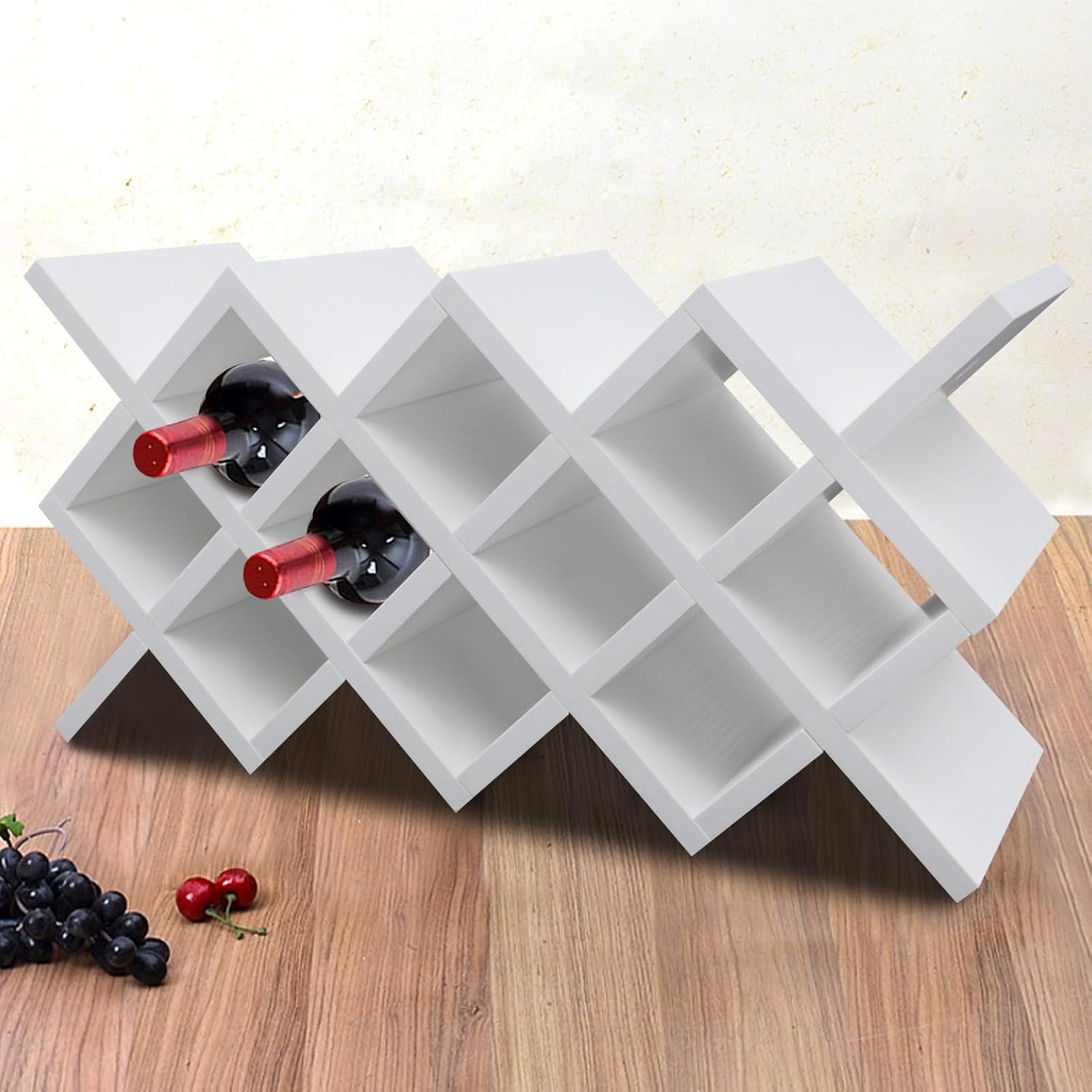 Bamboo Wine Rack Wall-Mounted 10-Bottle Storage