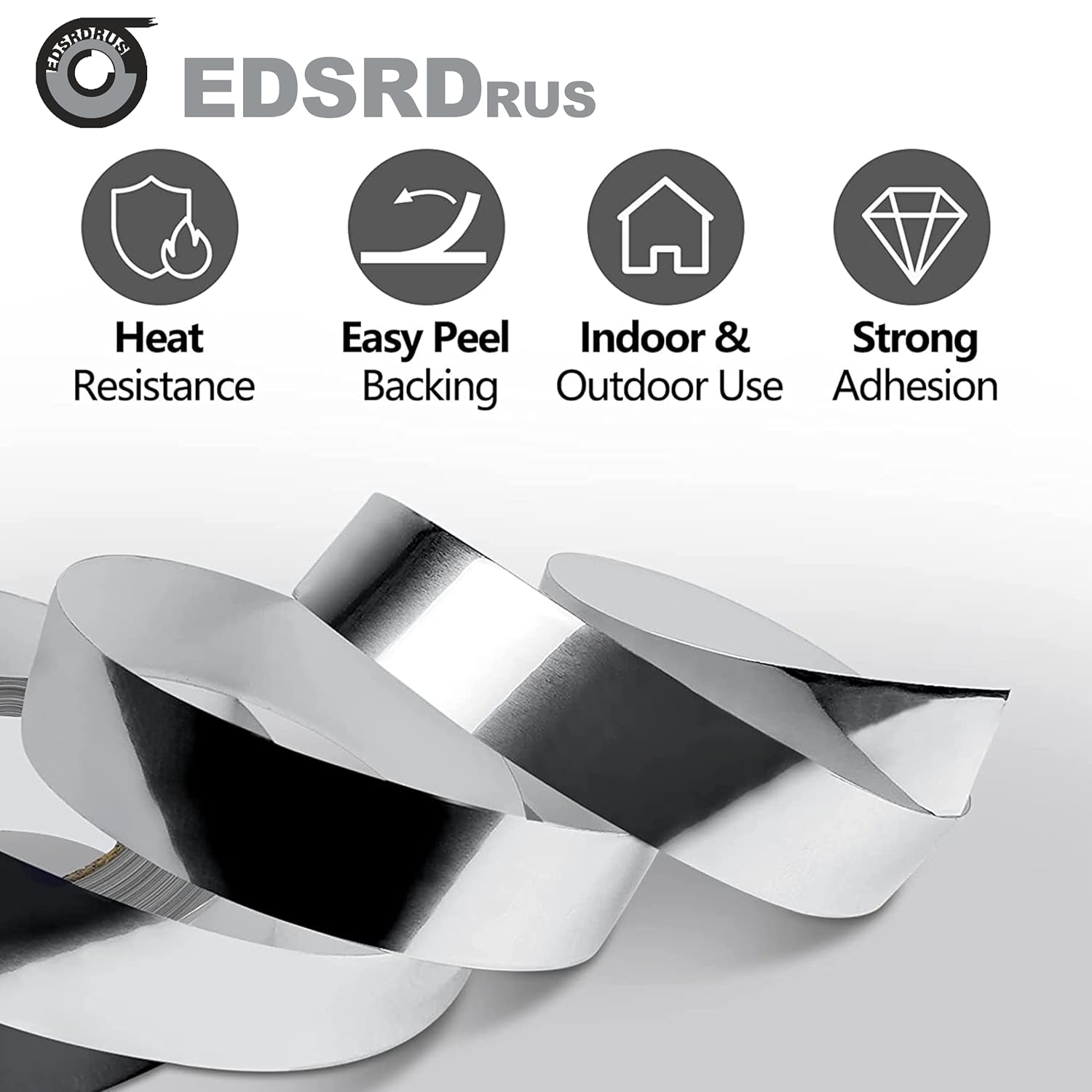EDSRDRUS Aluminum Duct Tape 12in x 98ft 1in x 98ft Heavy Duty Reflective