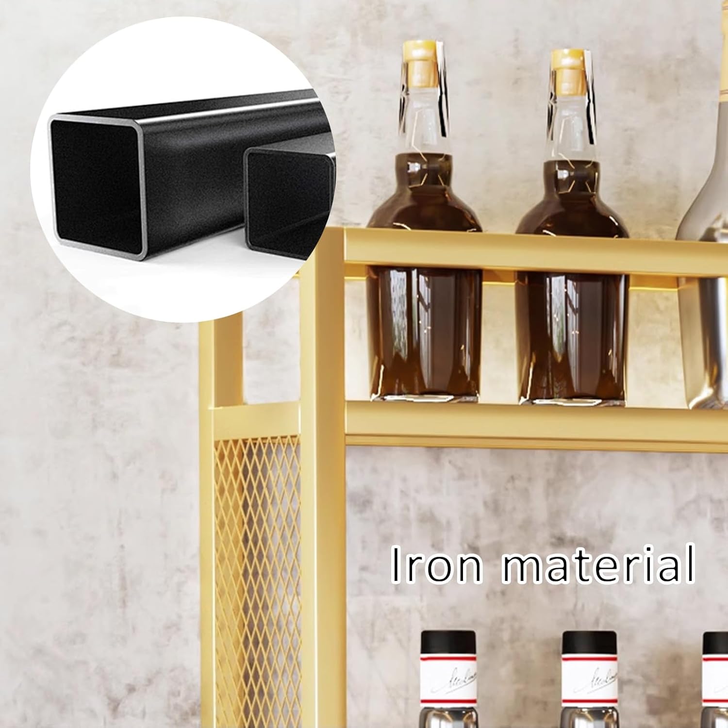 JIAOCKJIAO Wall Wine Rack with 3 Tiers Large Capacity Industrial Style Black 393in