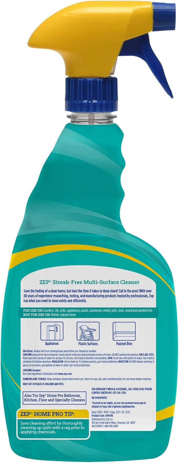 Zep Home Pro Streak-Free Cleaner - 32 Fl Oz