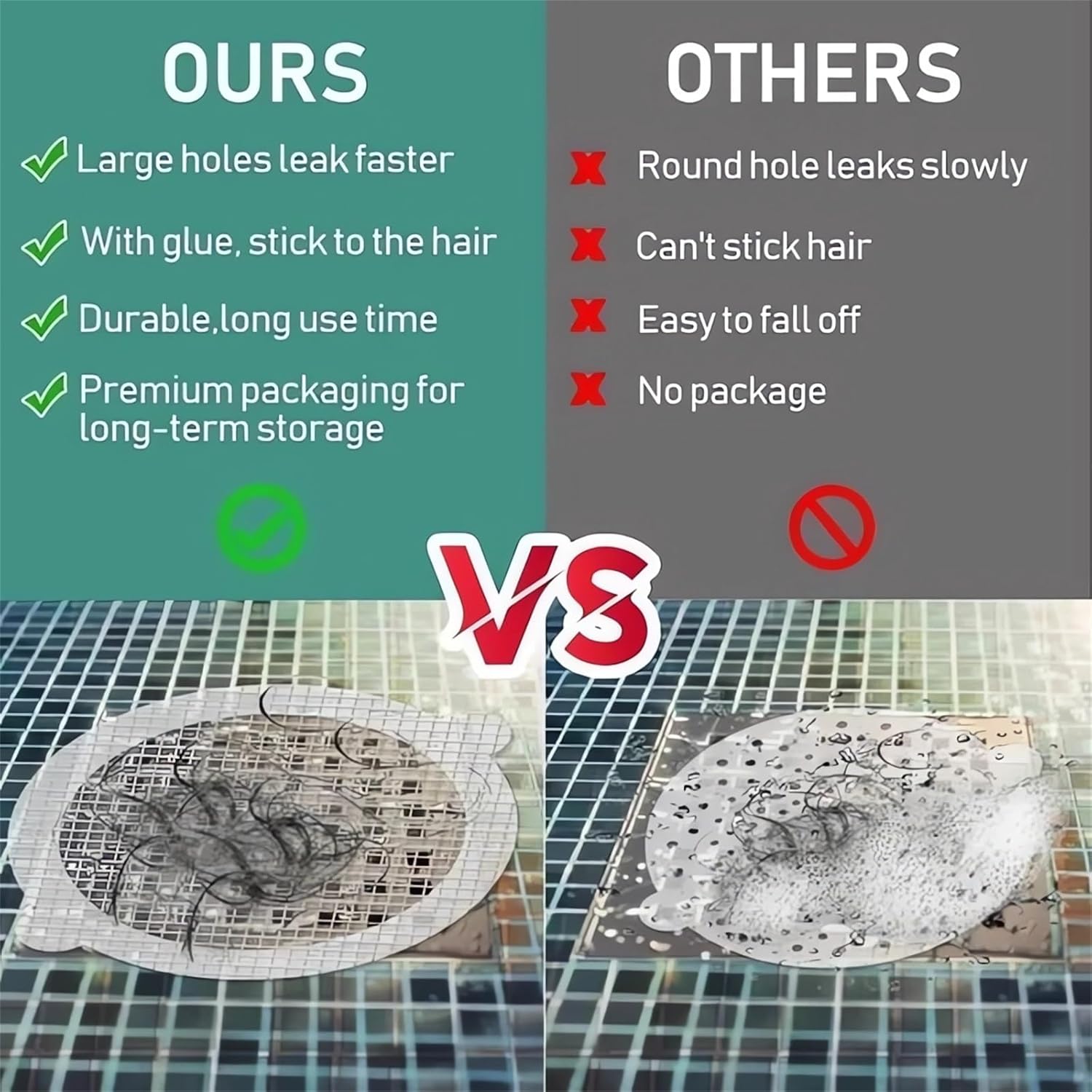 GYLCTOM Shower Hair Catcher Sticker - 100PC Disposable Drain Cover