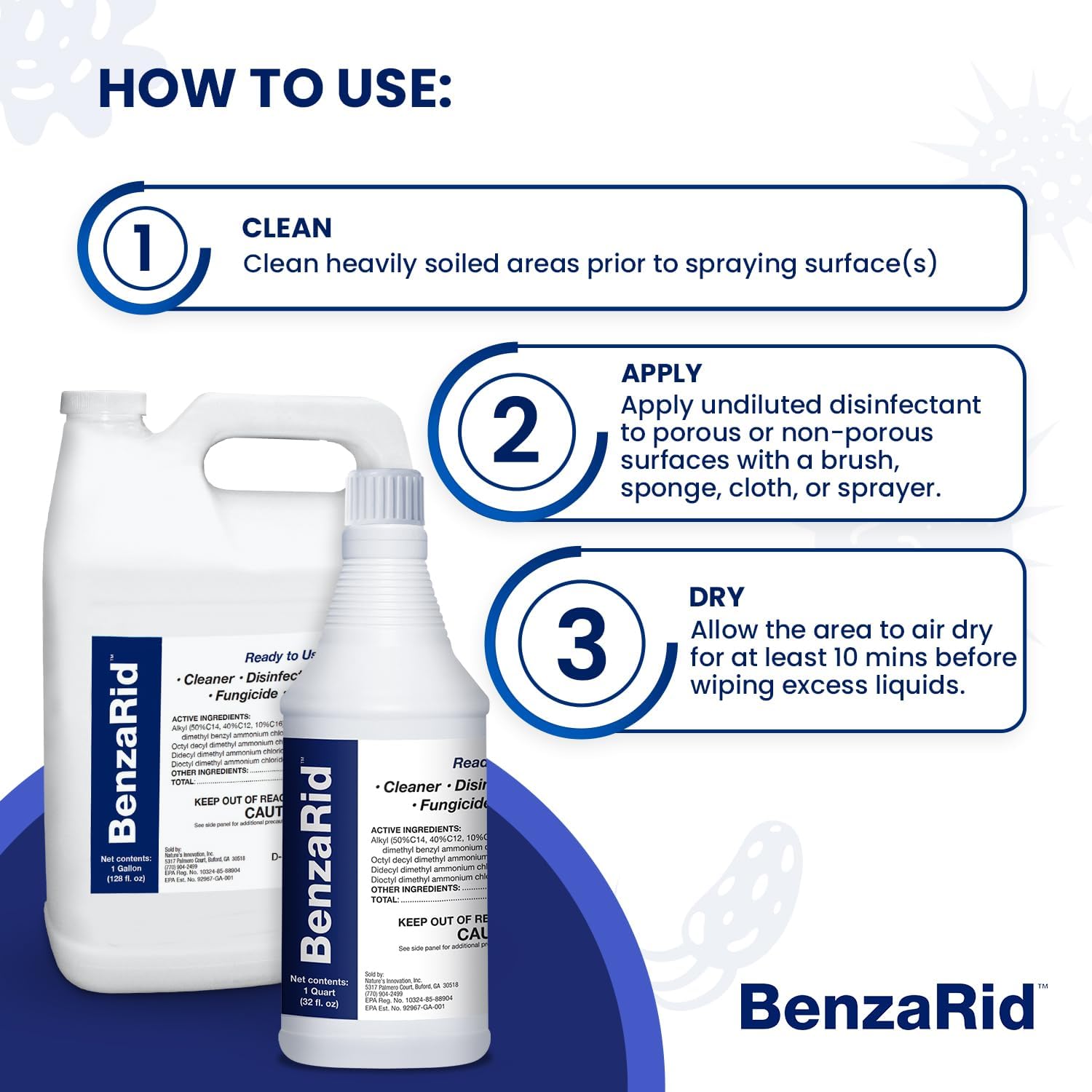 BenaRid Black Mold Virus Killer - 1 Gal 32 oz Pack