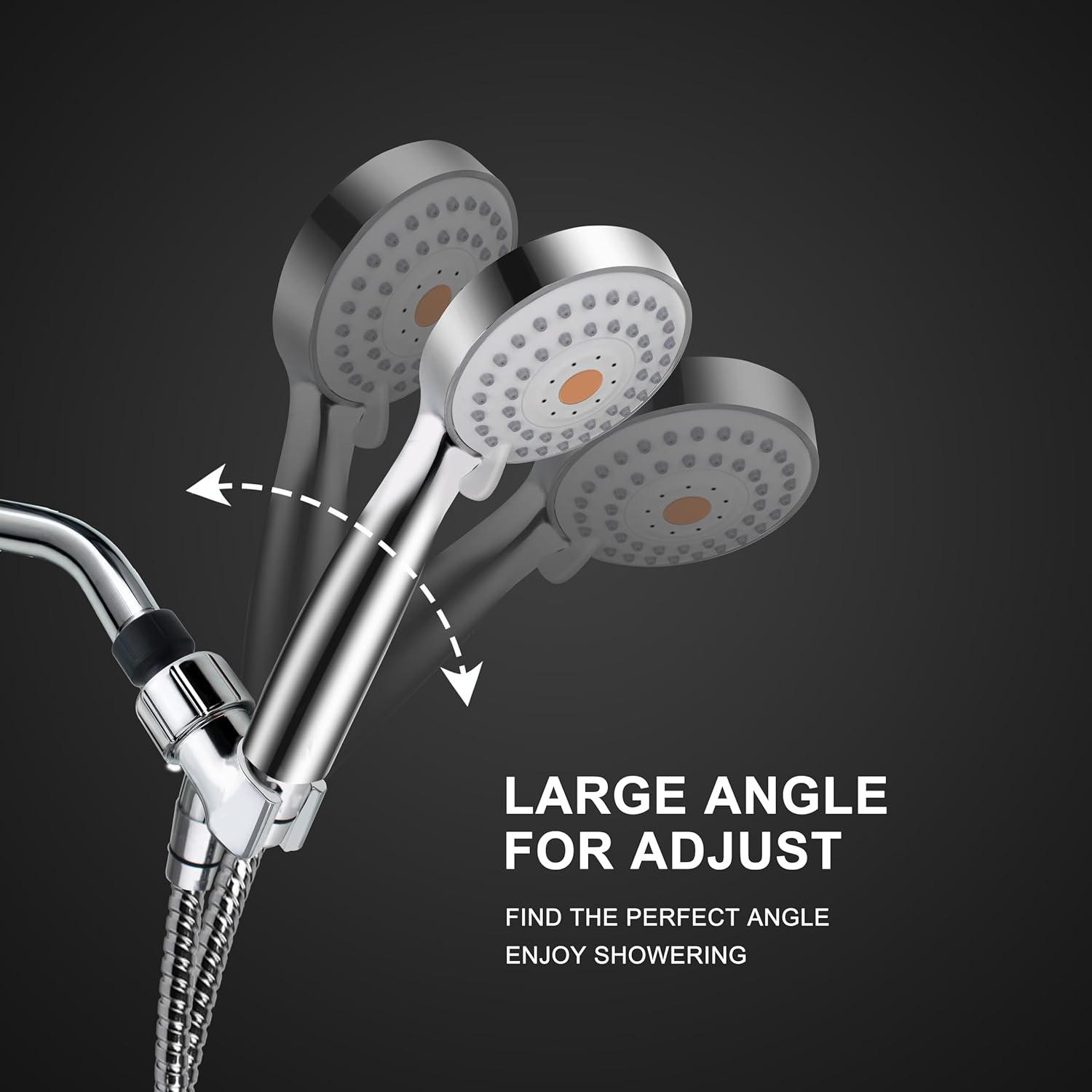 HO2ME High Pressure Handheld Shower Head with 79 Hose and Chrome Finish