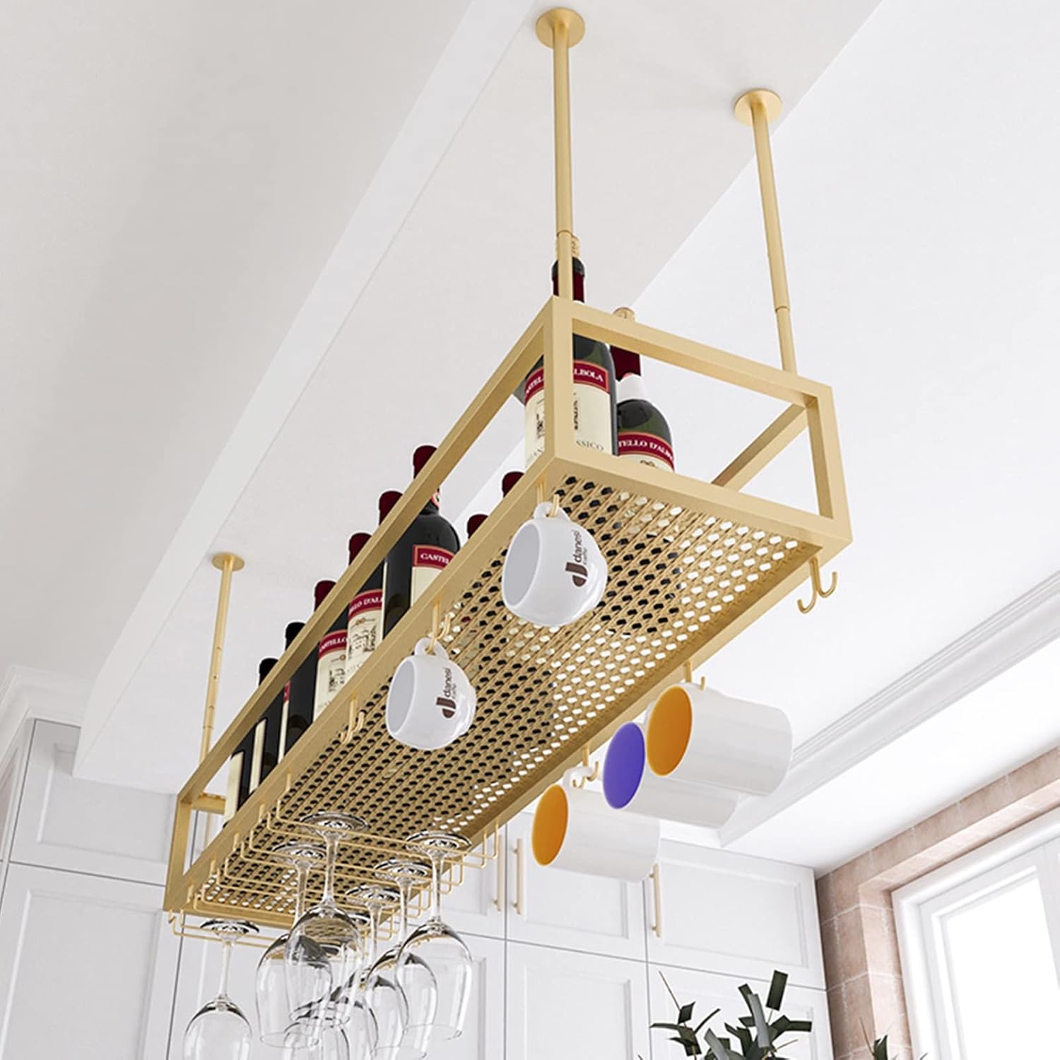Pimex Wall-Mounted Wine Rack with Adjustable Shelf