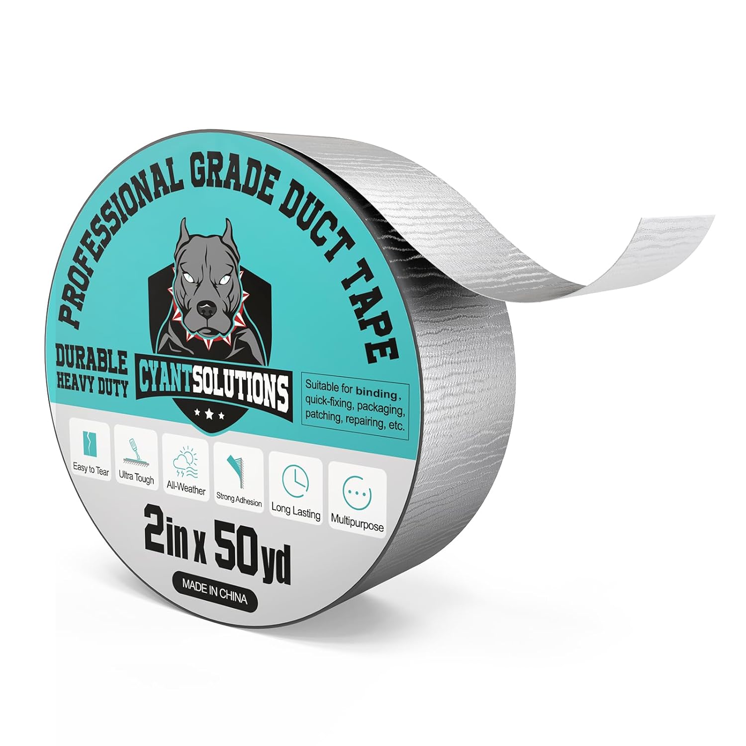 CyantSolutions Gray Duct Tape 2in x 50yd Heavy-Duty