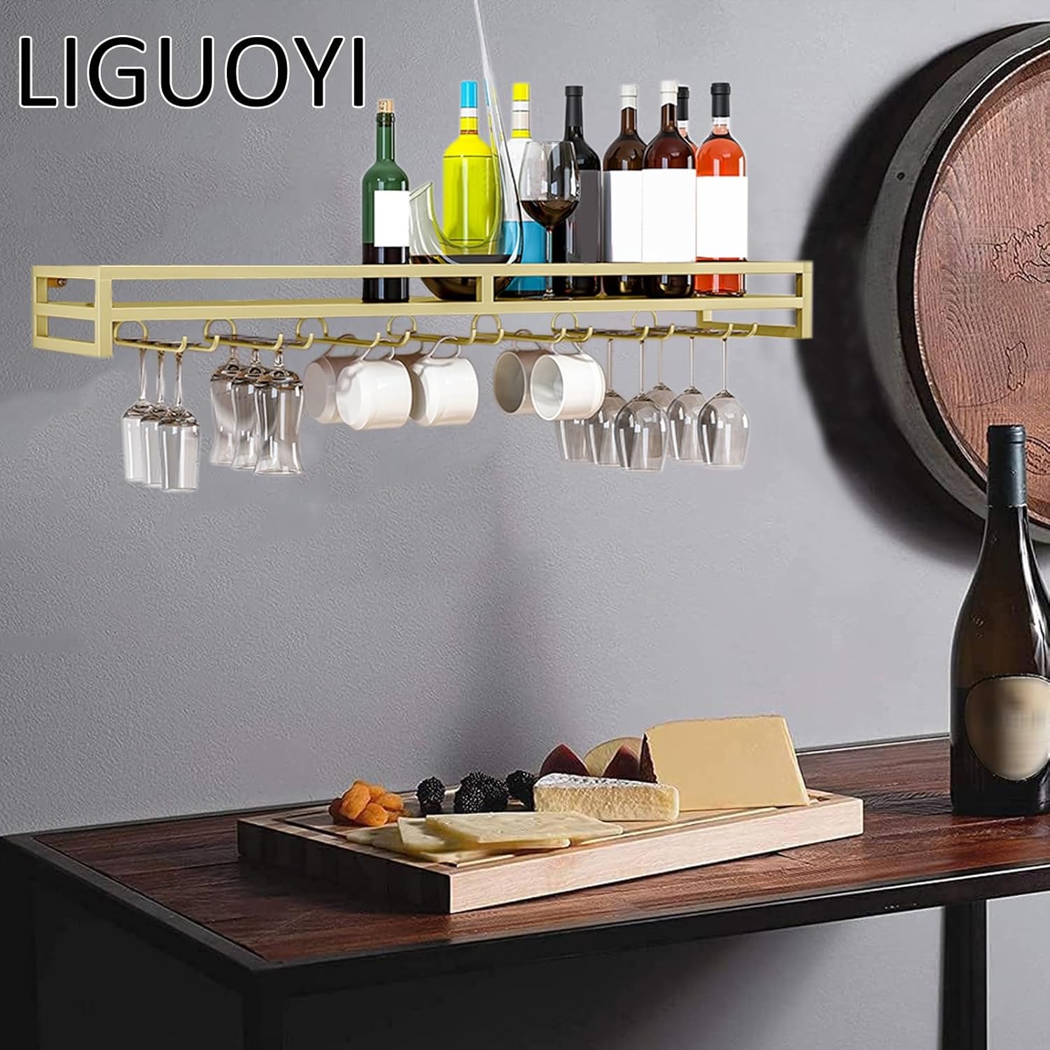 LIGUOYI Wall Mounted Wine Rack 60CM Space Saving Holder