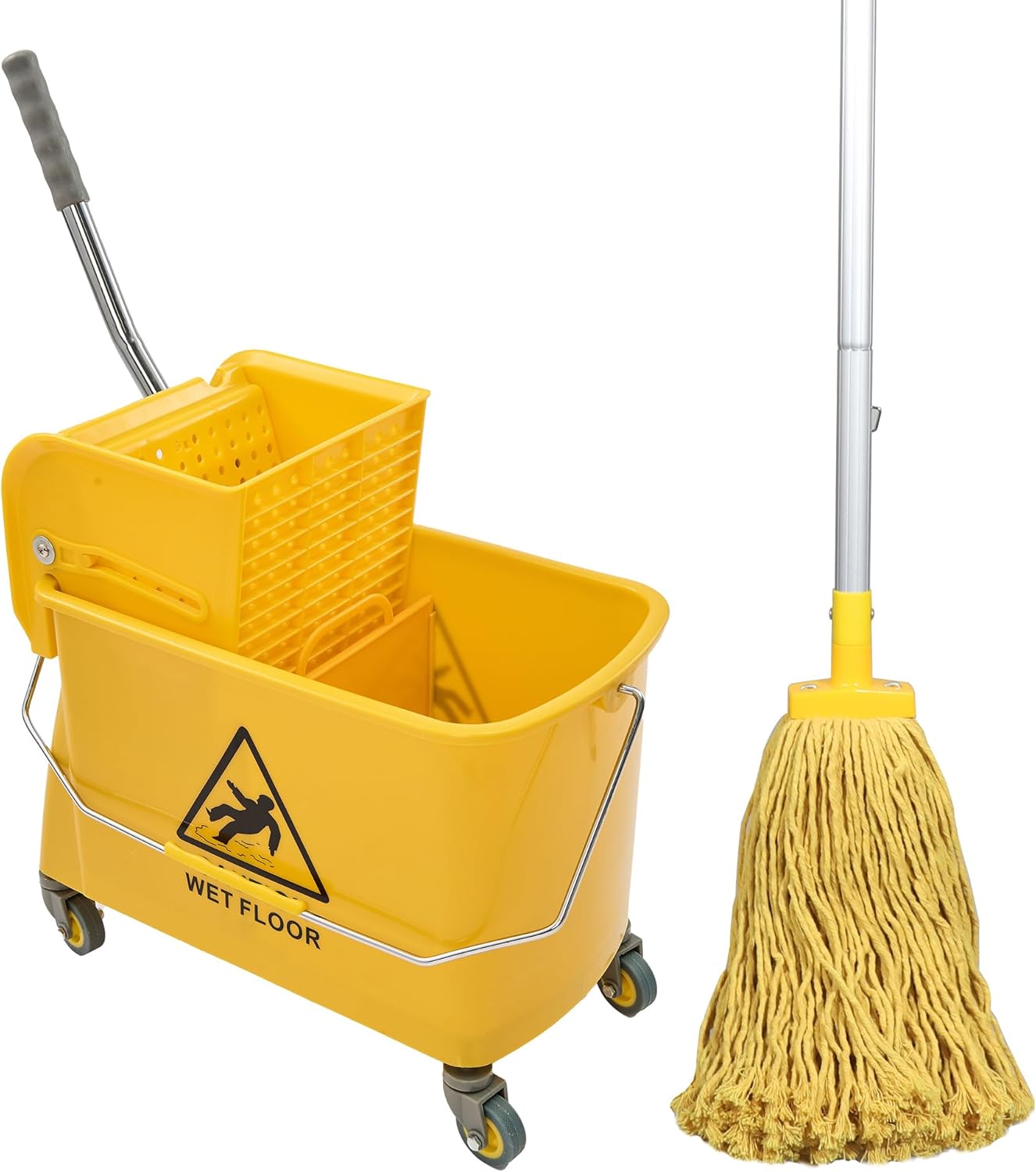 Wajeehaa 22 Qt Mop Bucket with Wringer and Cotton Mop