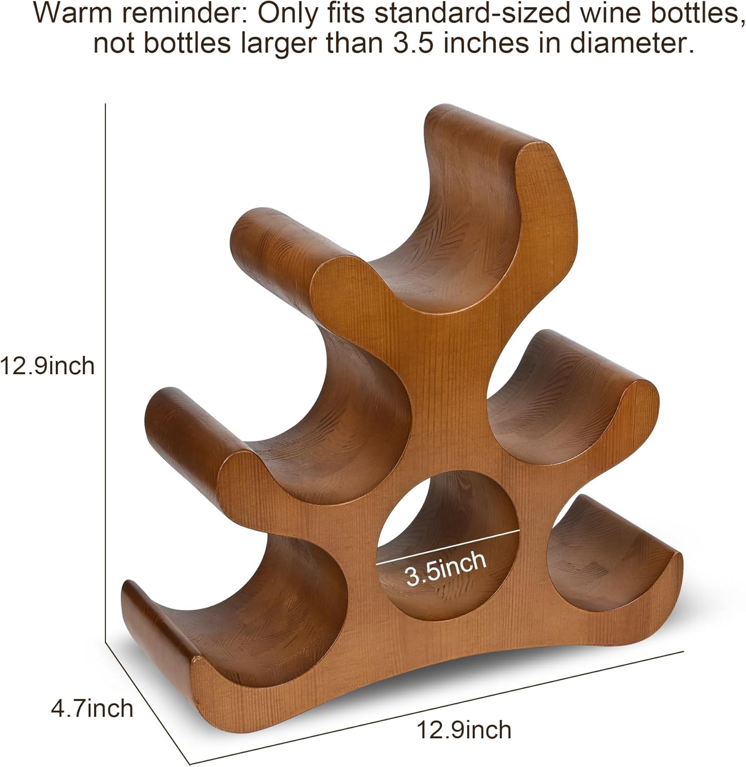 6 Bottle Countertop Wine Rack - Brown