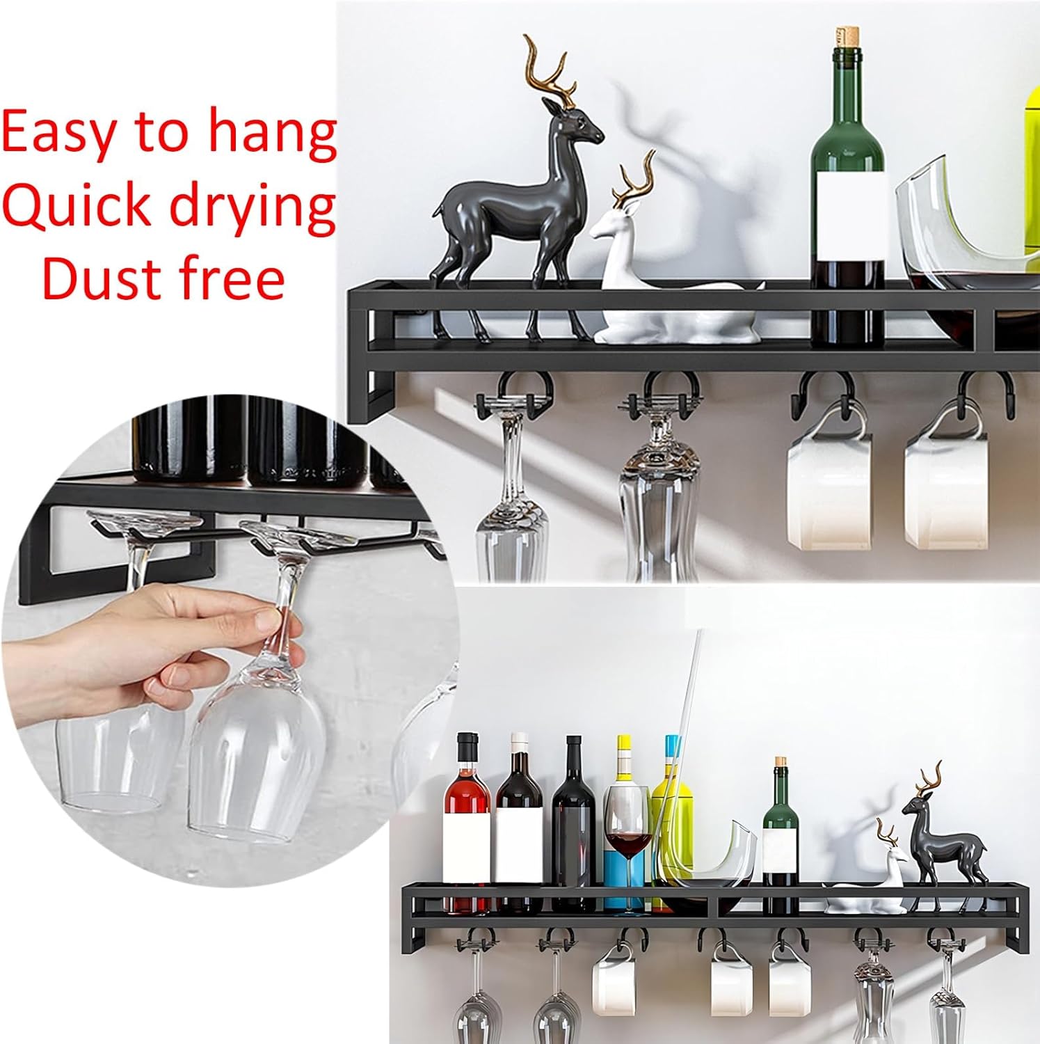 LIGUOYI Wall-Mounted Wine Glass Hanger 1