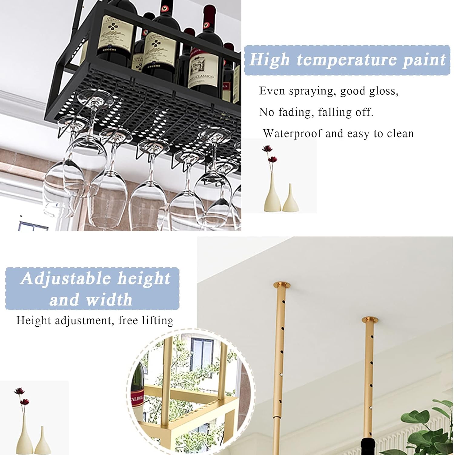 ZJDYDY Floating Wine Rack with Adjustable Height