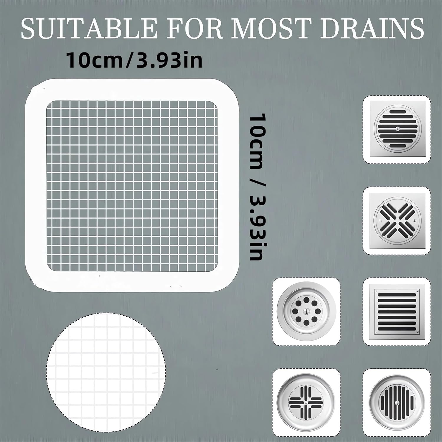 GYLCTOM Shower Hair Catcher Sticker - 100PC Disposable Drain Cover